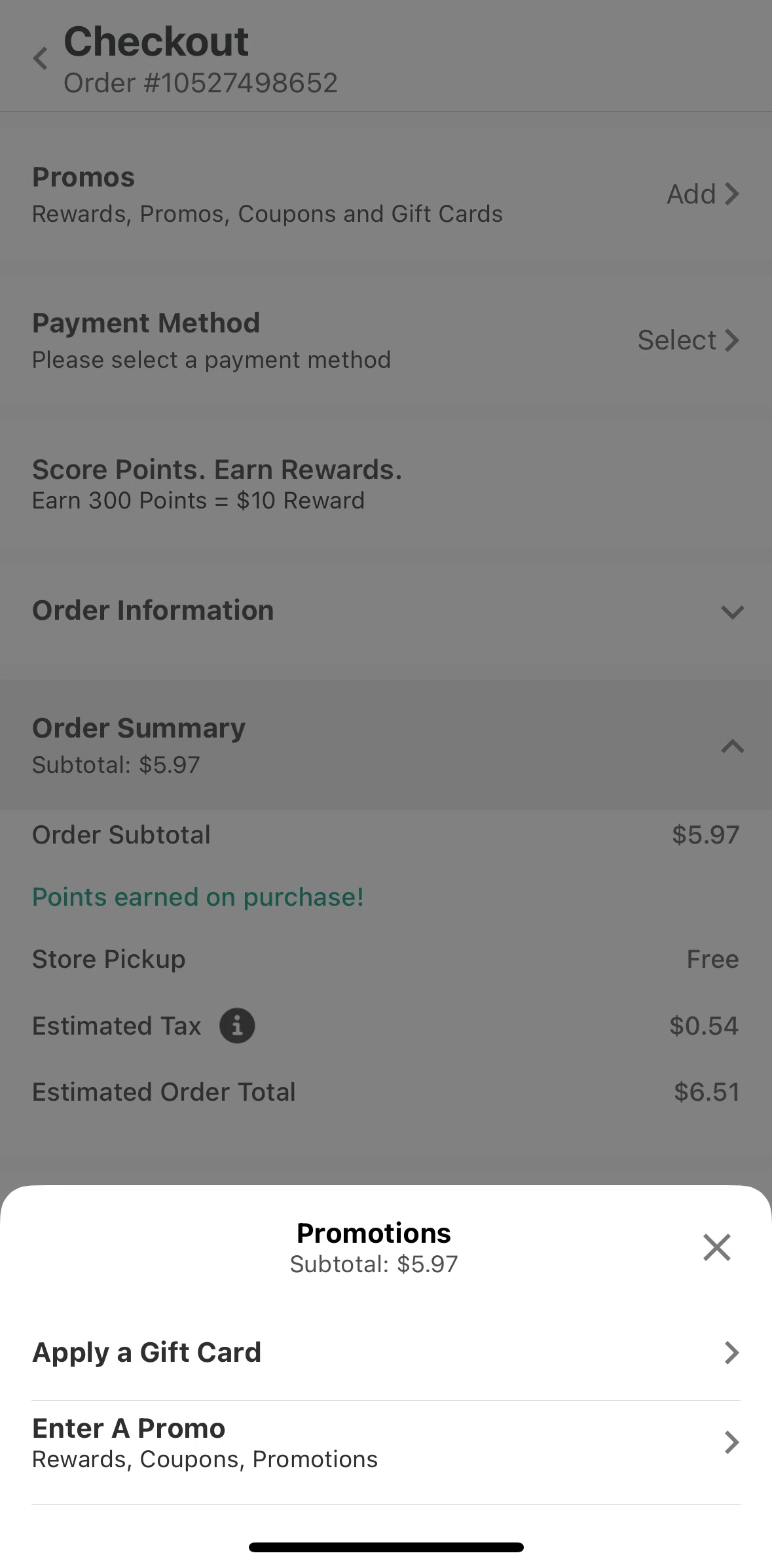 DICK’S Sporting Goods Screen screen in the Entering a promo flow
