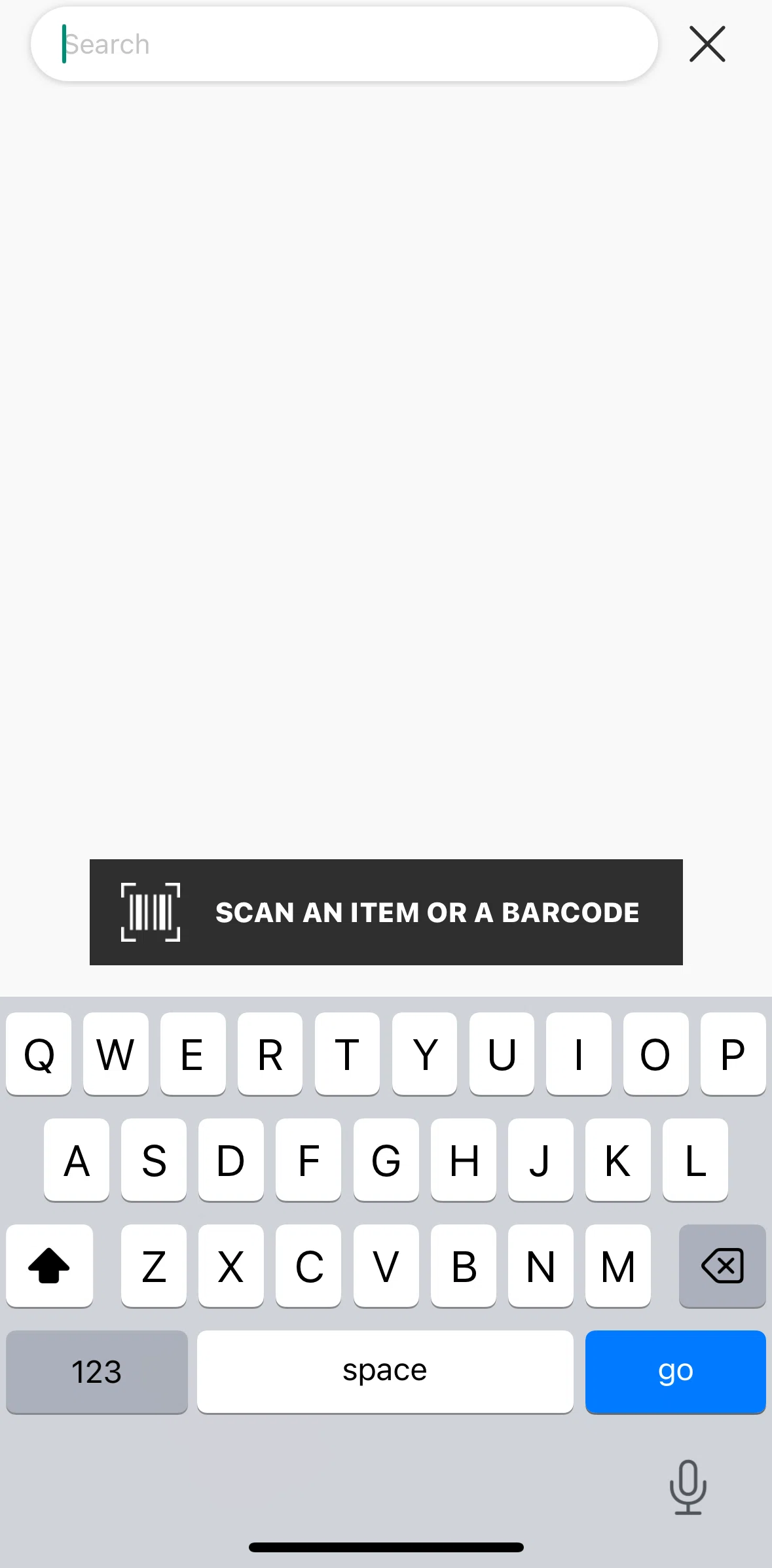 DICK’S Sporting Goods Screen screen in the Searching with a barcode flow