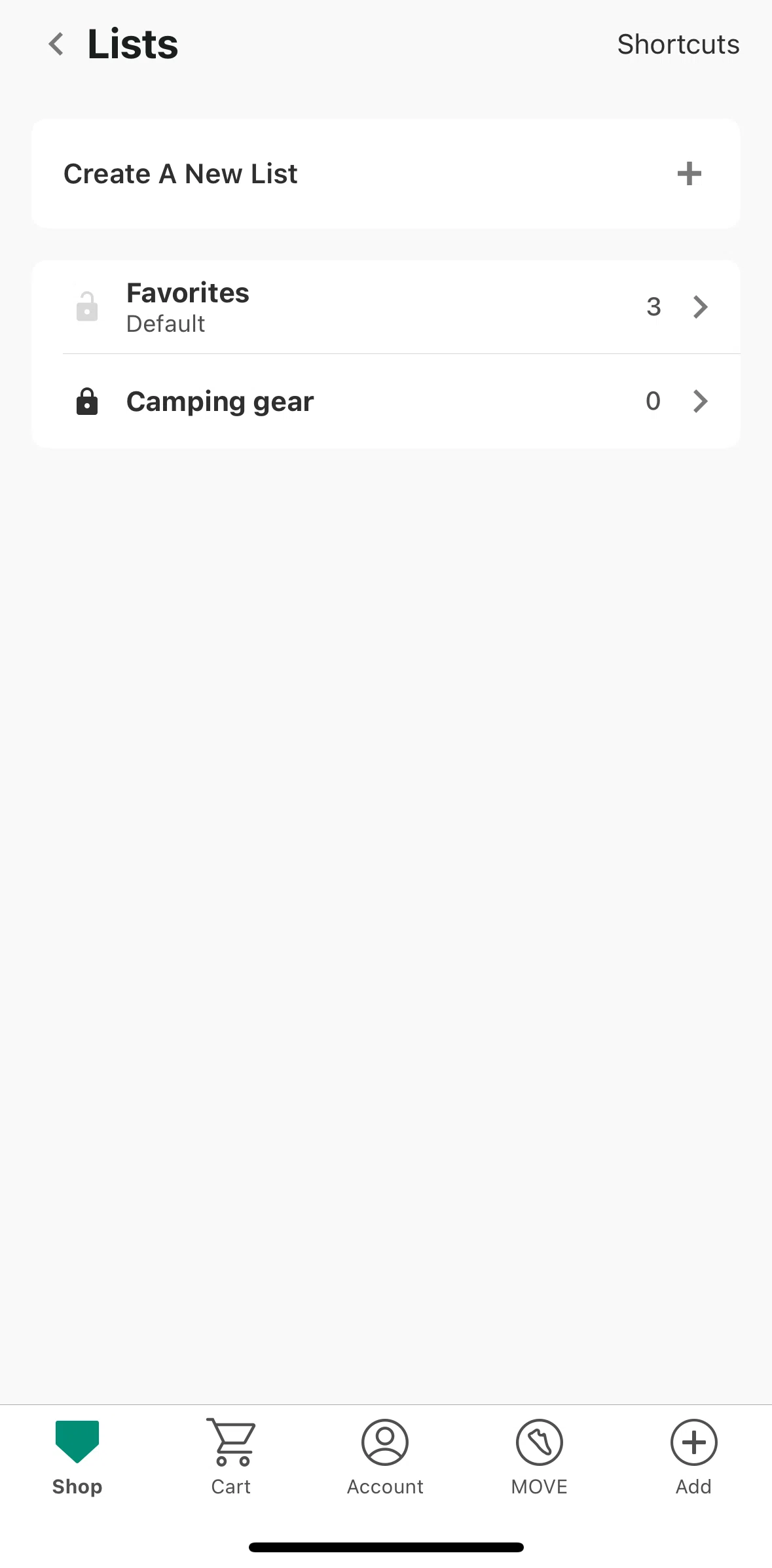 DICK’S Sporting Goods Screen screen in the View list flow