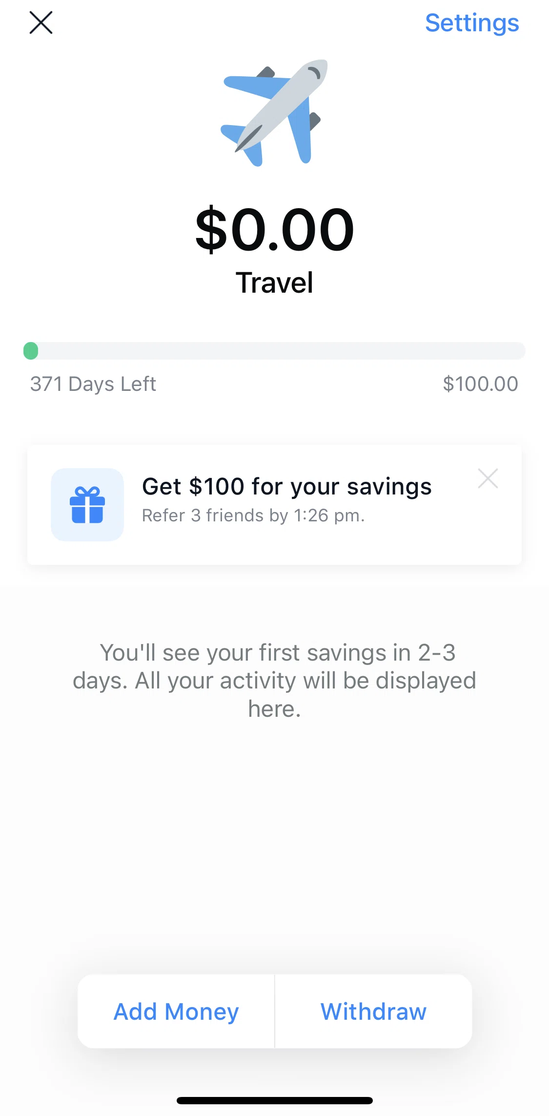 Digit Screen screen in the Adding money flow
