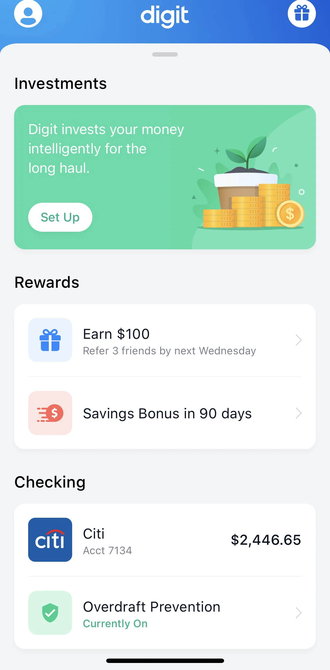 Digit Screen screen in the Overdraft protection flow