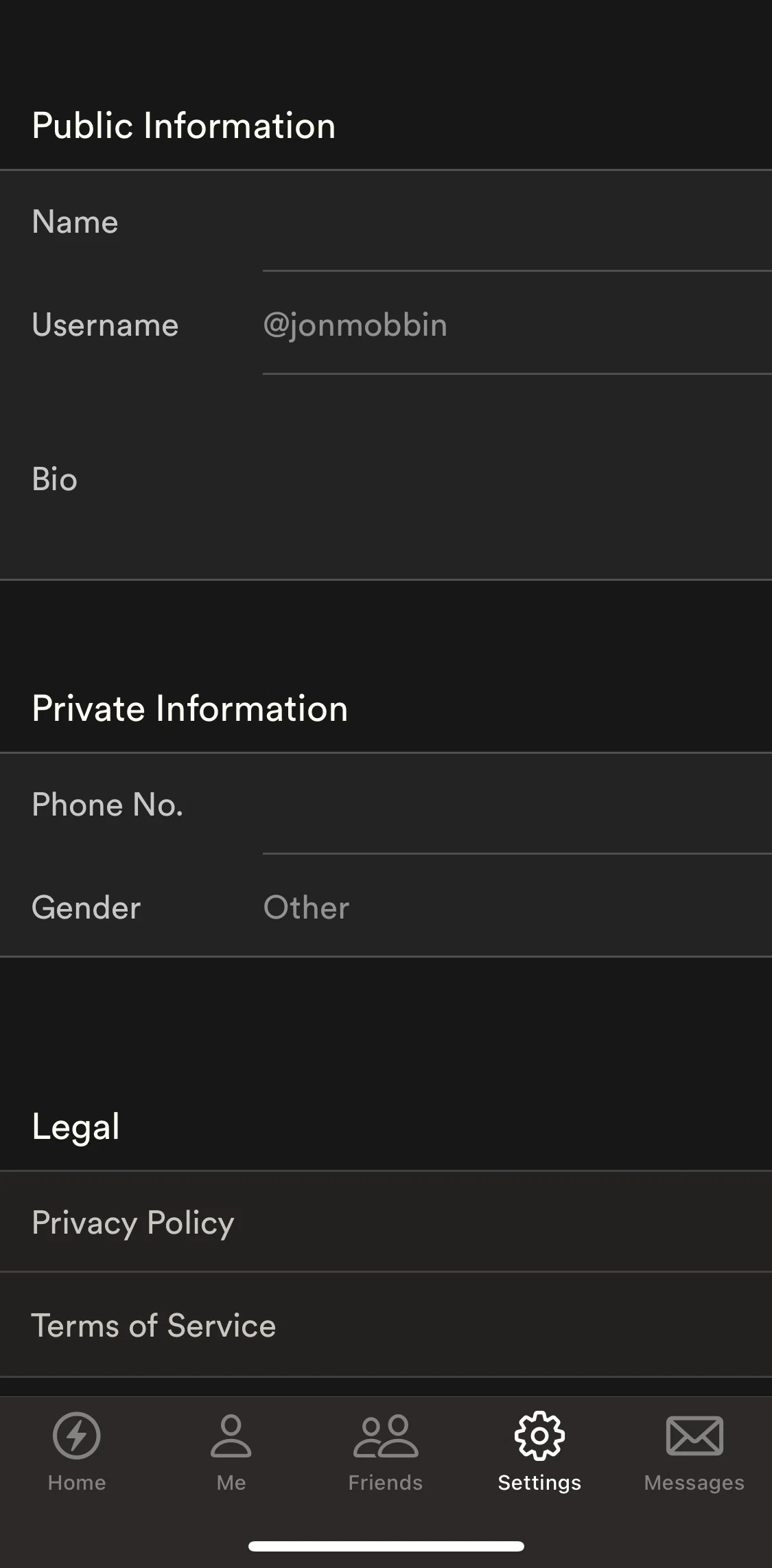 Dimensional Screen screen in the Privacy statement flow