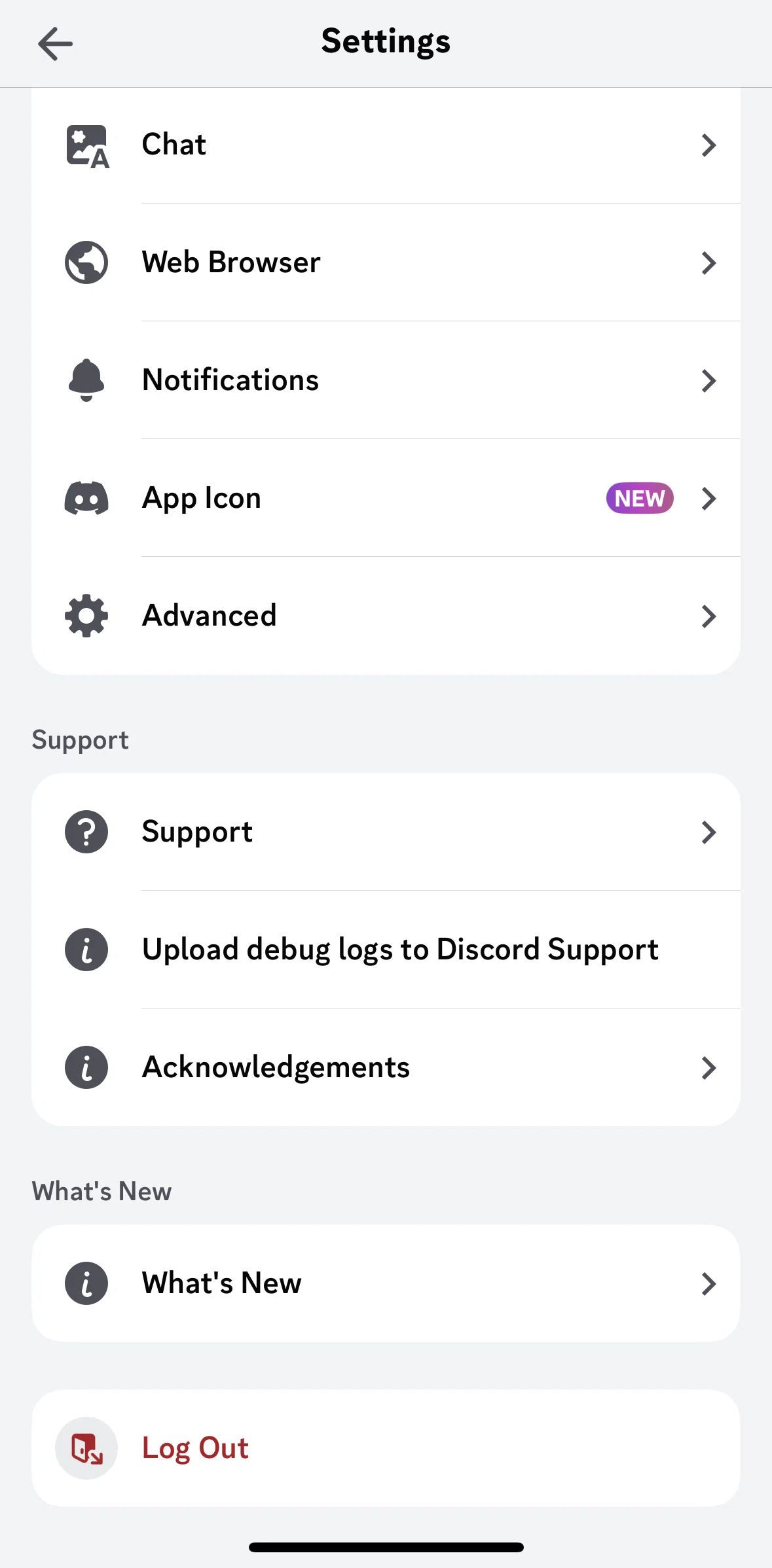 Discord Screen 1 screen in the Changing app icon flow