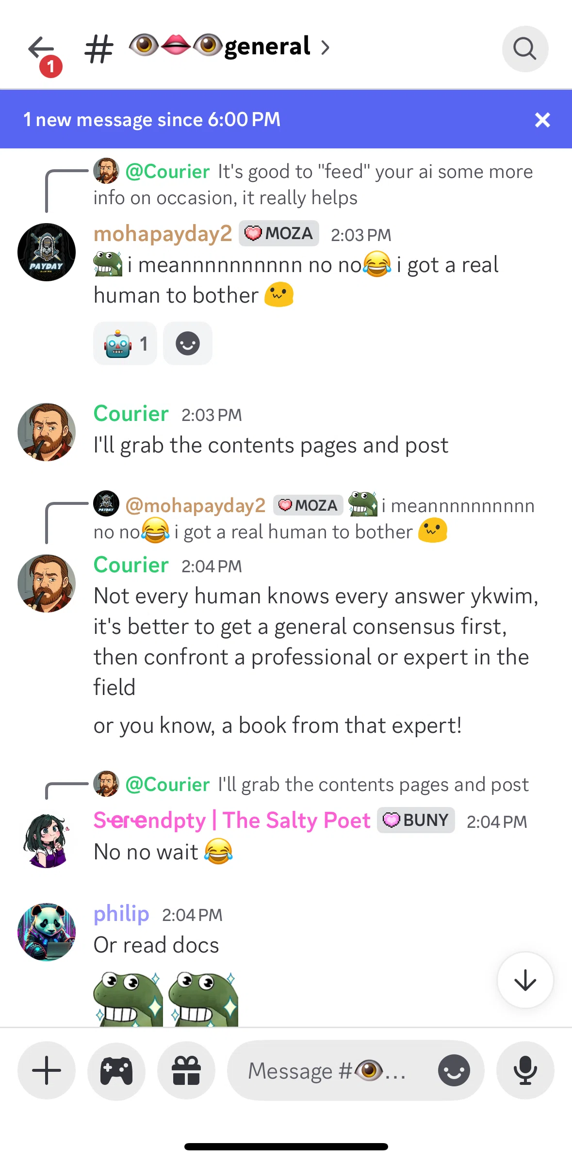Discord Screen 1 screen in the Channel detail flow