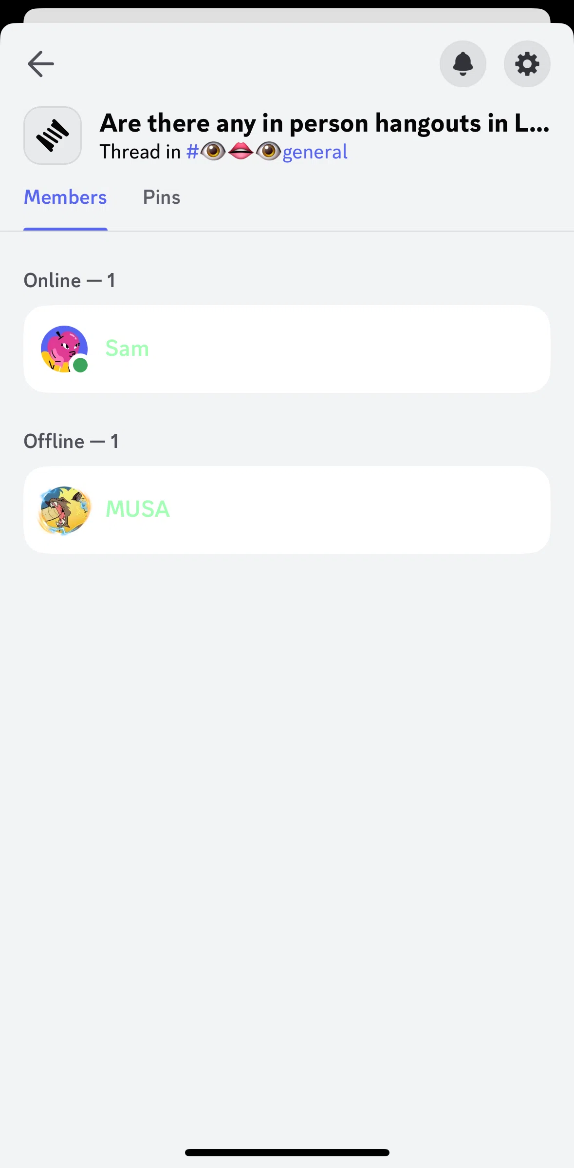 Discord Screen 1 screen in the Closing a thread flow