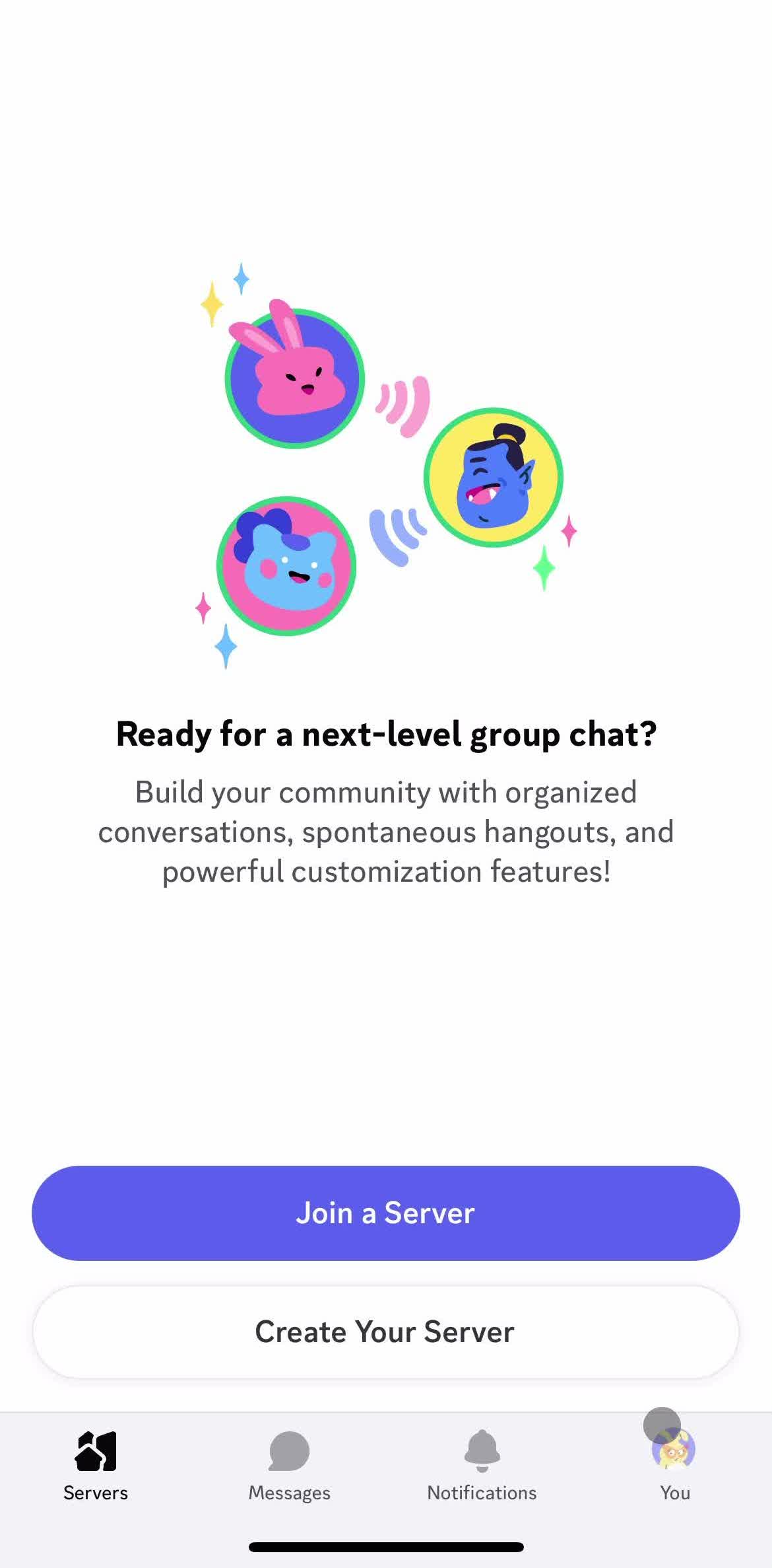Discord Servers screen in the Disabling Your Account flow