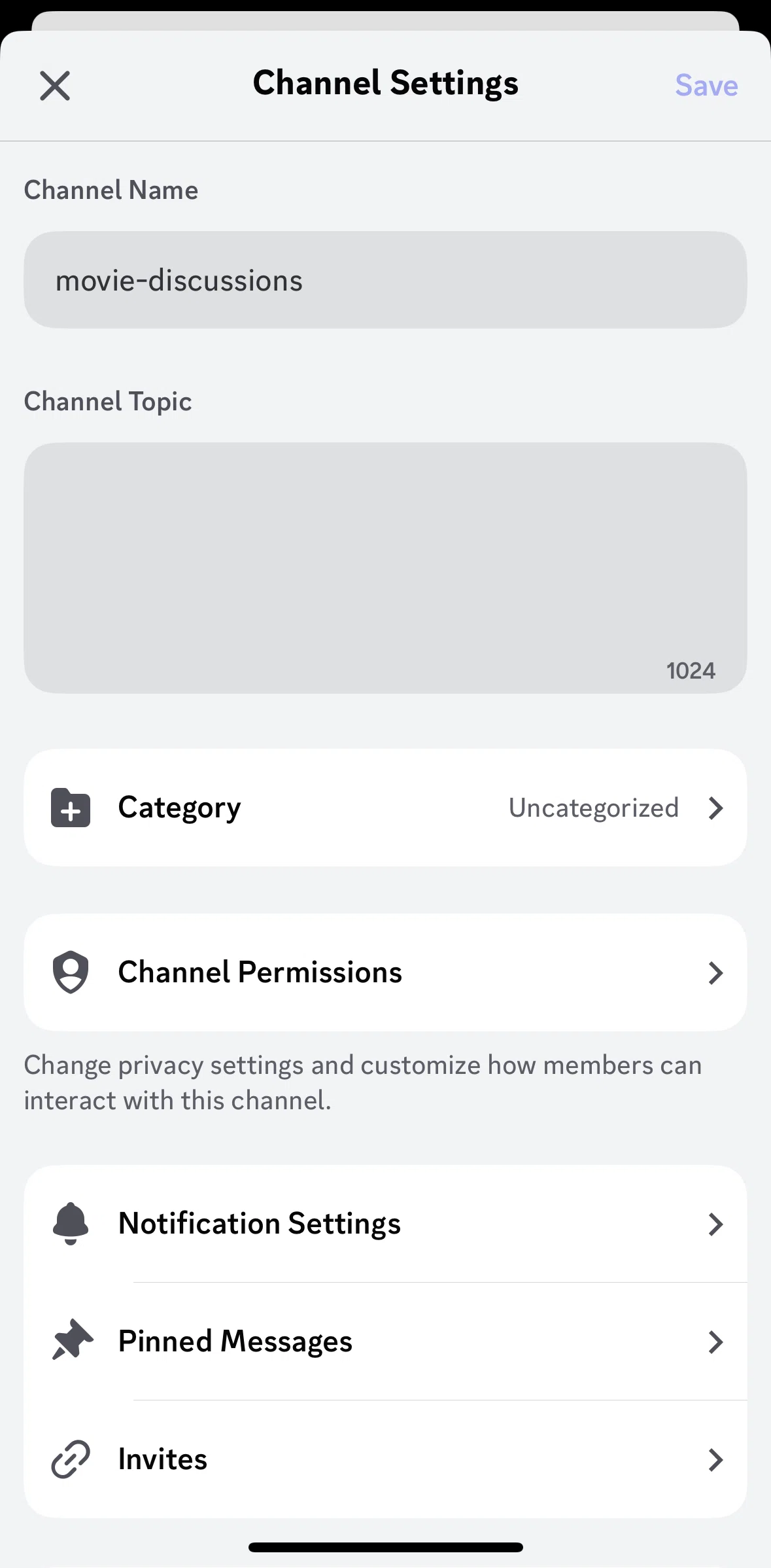 Discord Screen 1 screen in the Editing channel permissions flow