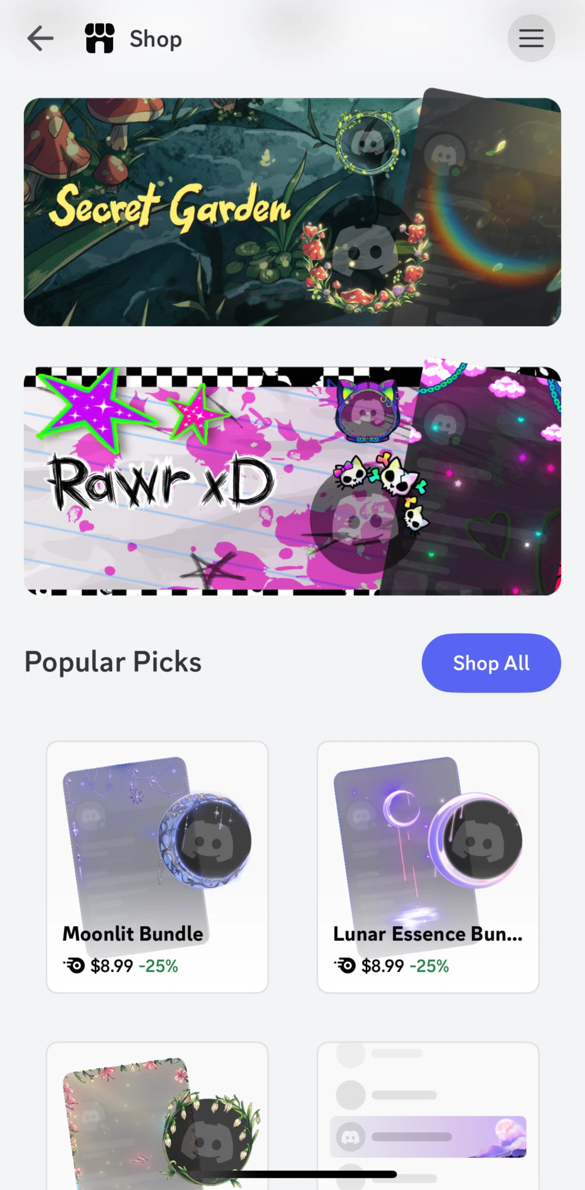 Discord Screen 1 screen in the Filtering items flow