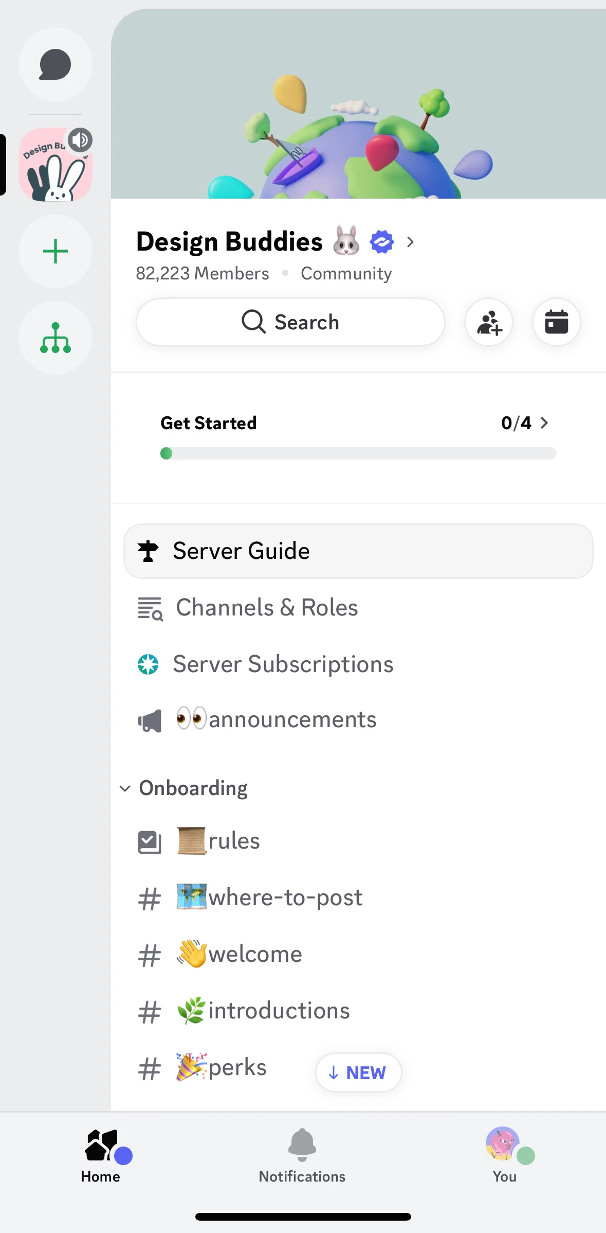 Discord Screen 1 screen in the Getting started flow