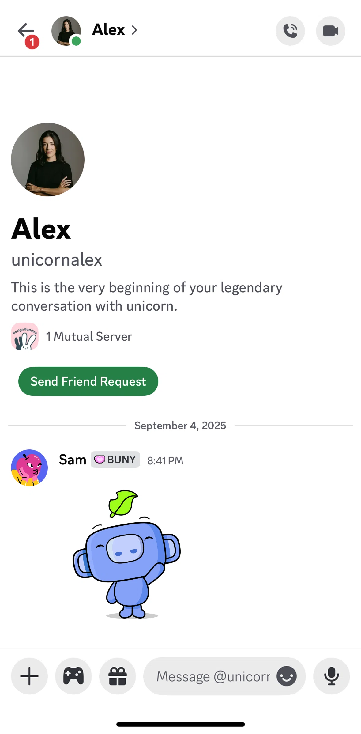 Discord Screen 1 screen in the Gift a membership flow