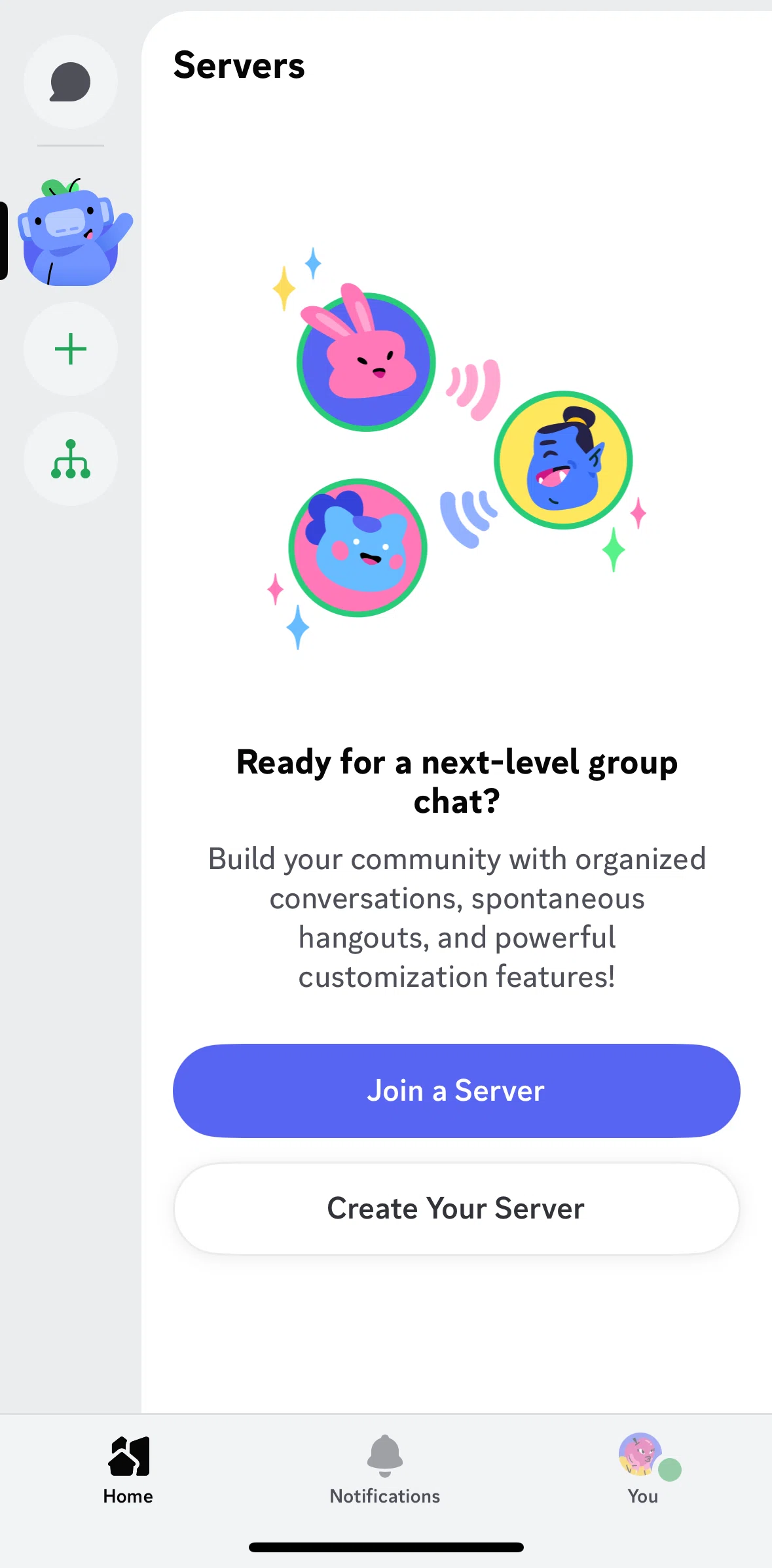 Discord Screen 1 screen in the Joining an existing server flow