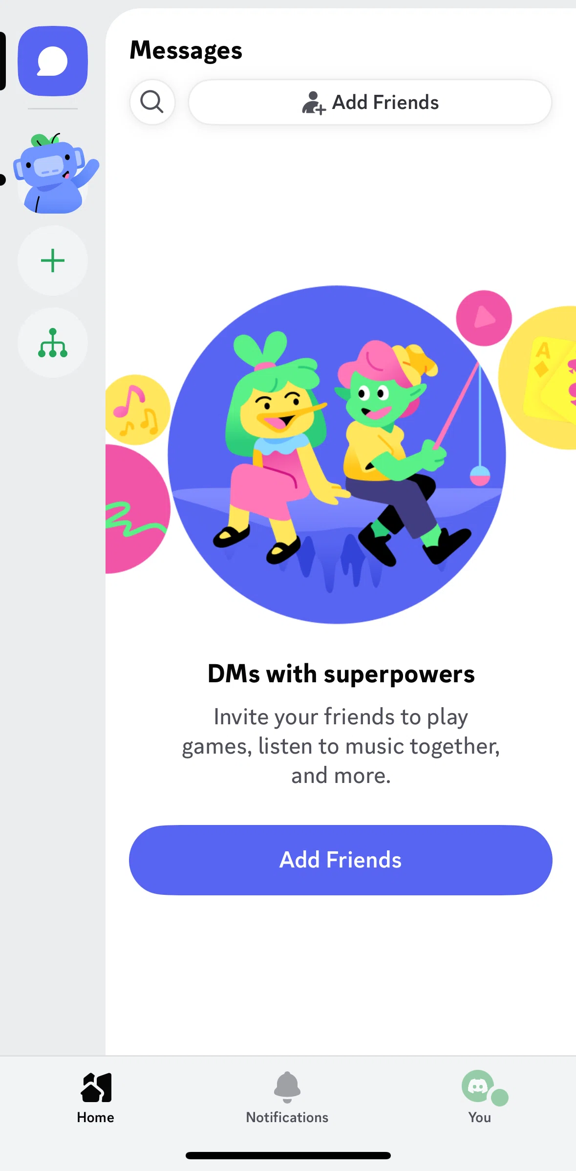 Discord Screen 1 screen in the Messages flow