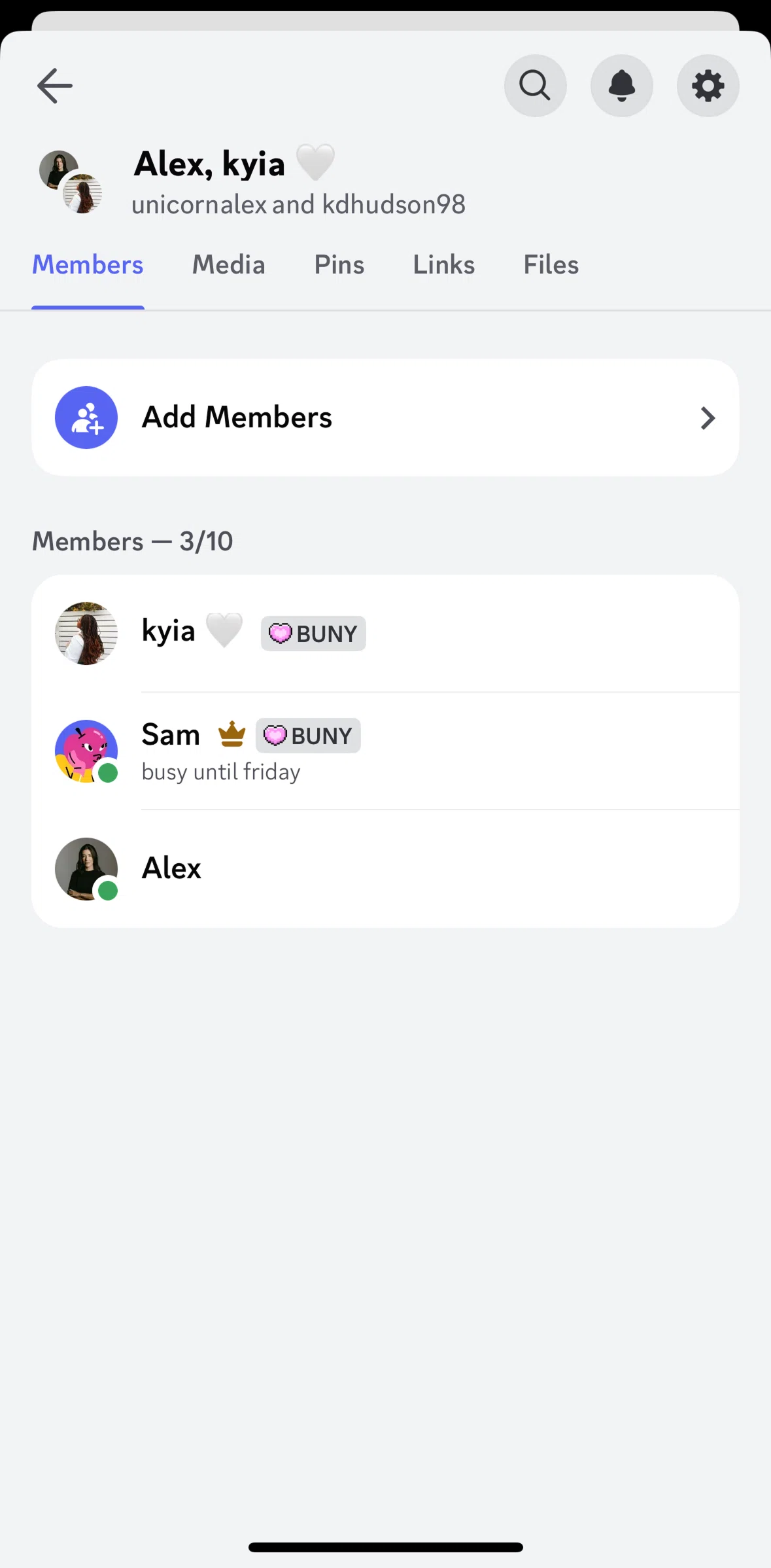 Discord Screen 1 screen in the Muting a conversation flow