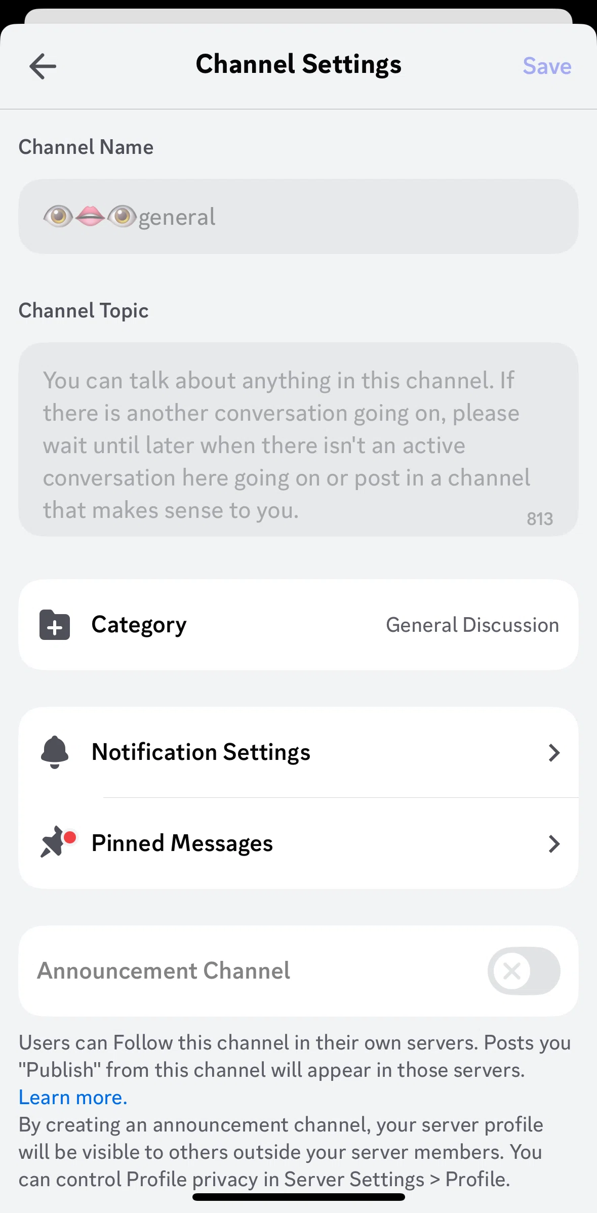 Discord Screen 1 screen in the Pinned messages flow