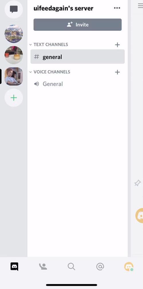 Discord Channels screen in the Searching flow