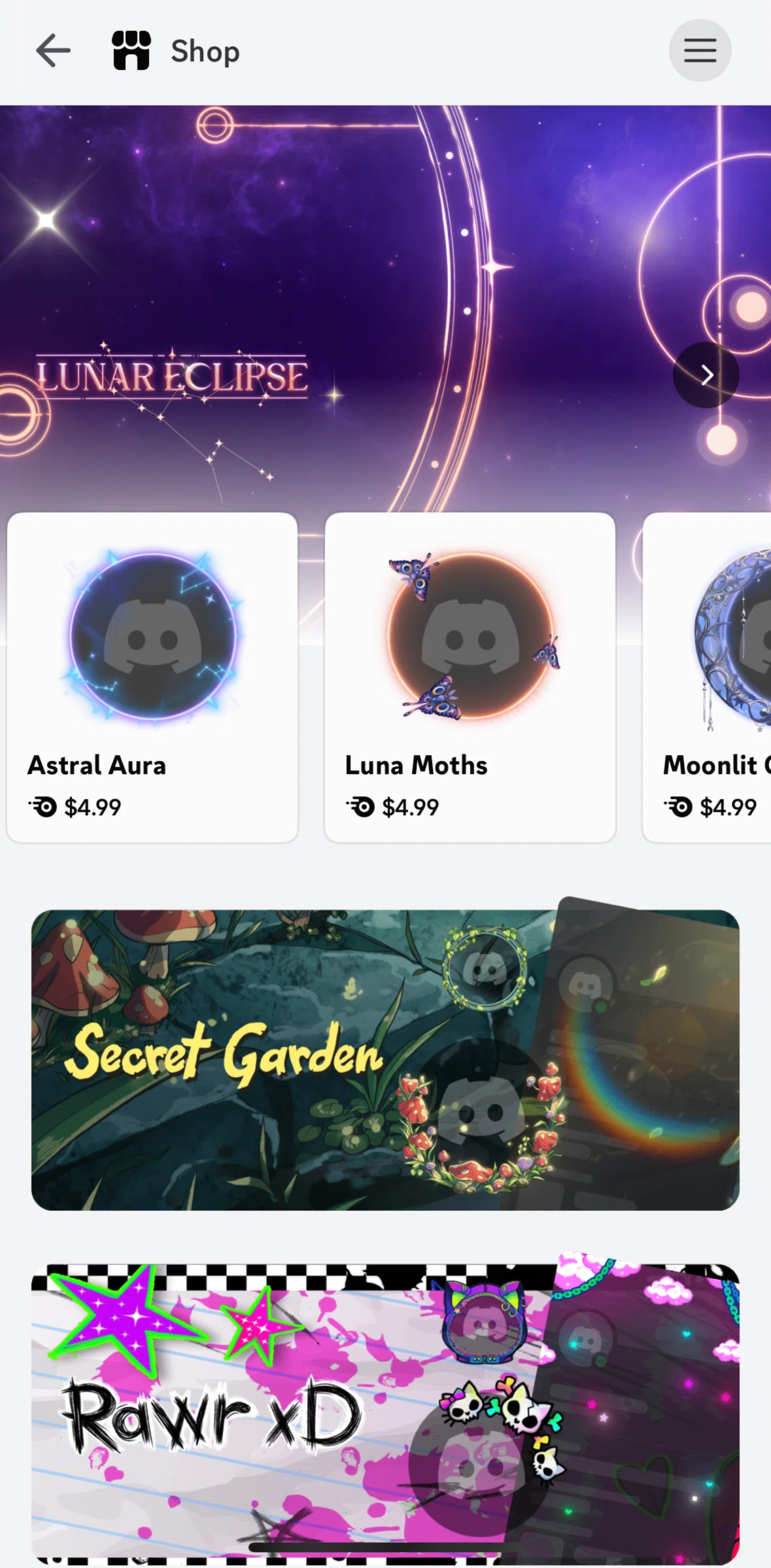 Discord Screen 1 screen in the Send a gift flow