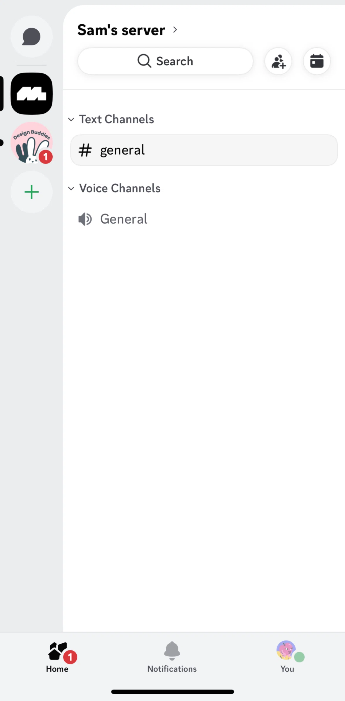Discord Screen 1 screen in the Server detail (creating a server) flow