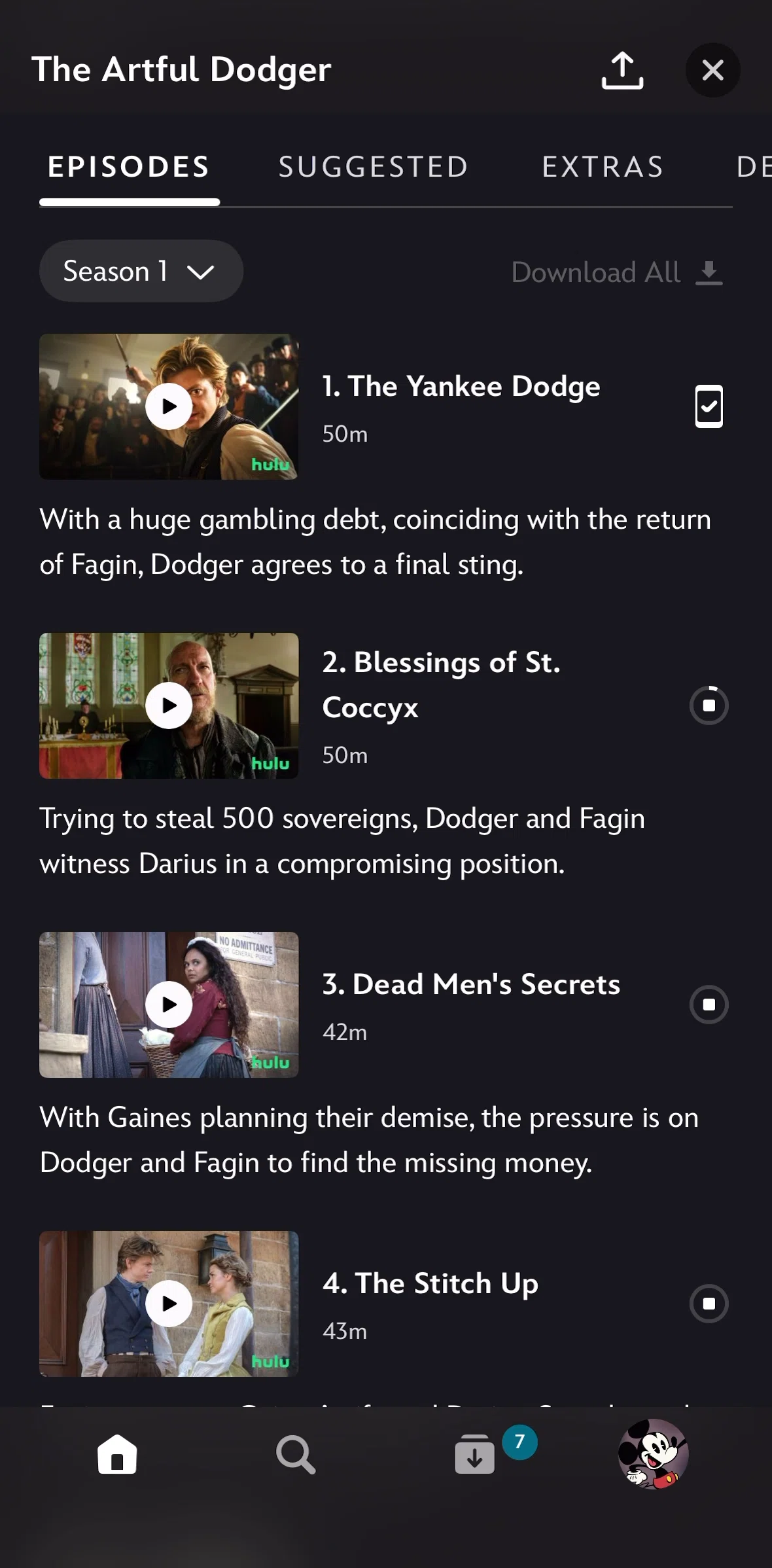 Disney+ Screen screen in the Pausing a download flow