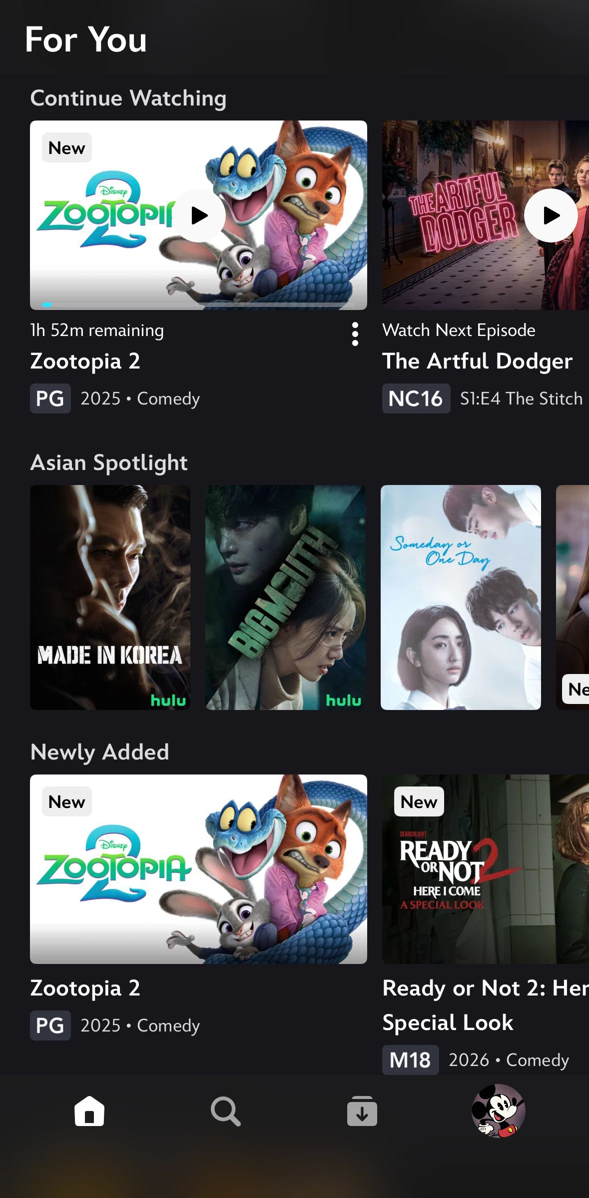 Disney+ Screen screen in the Removing from continue watching flow