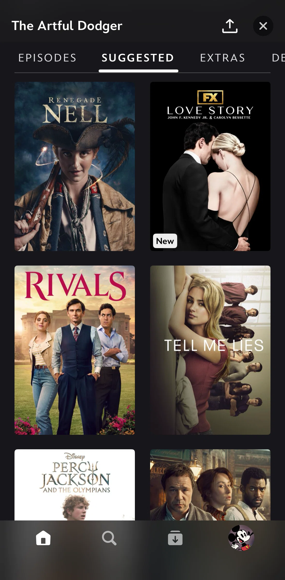 Disney+ Screen screen in the Suggested flow