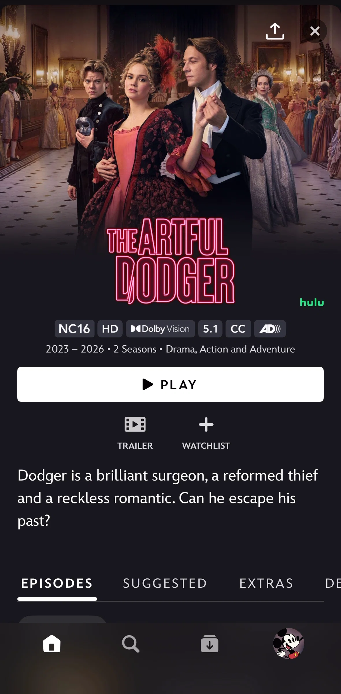 Disney+ Screen screen in the Watching a trailer flow