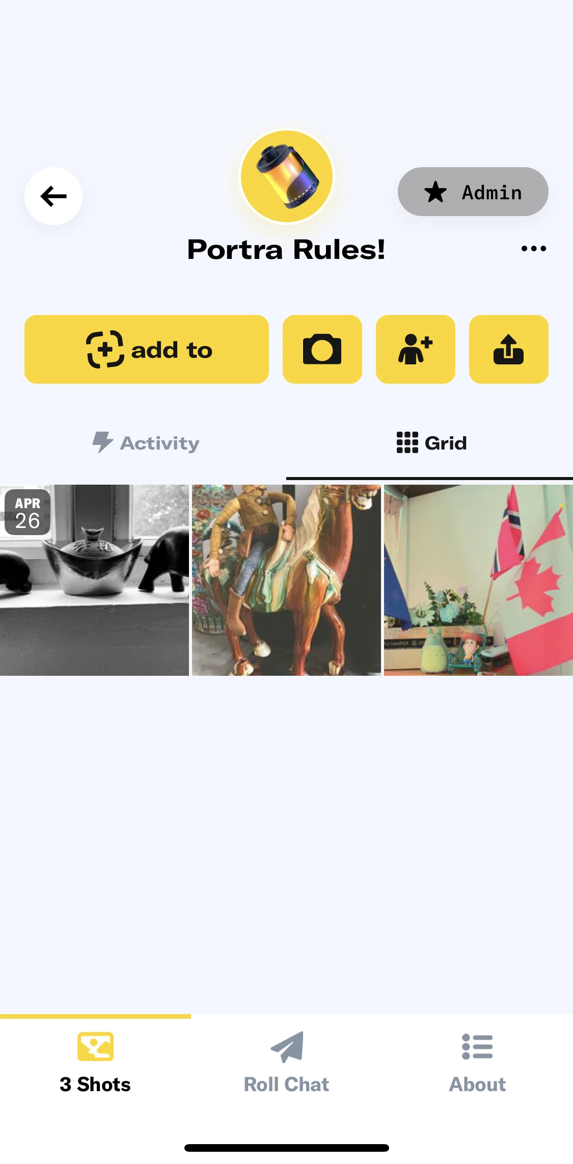 Dispo Screen screen in the Sharing a roll flow
