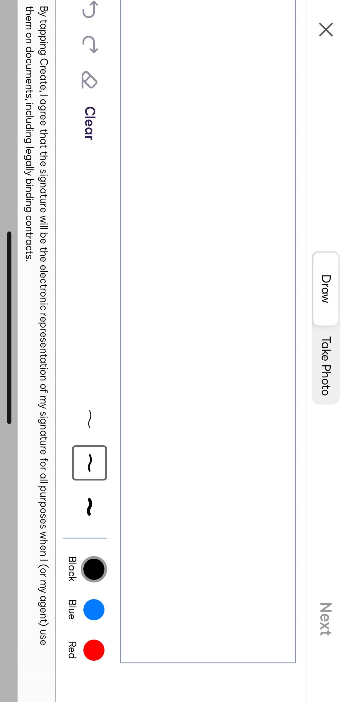 Docusign Screen screen in the Creating a signature & initial (draw) flow