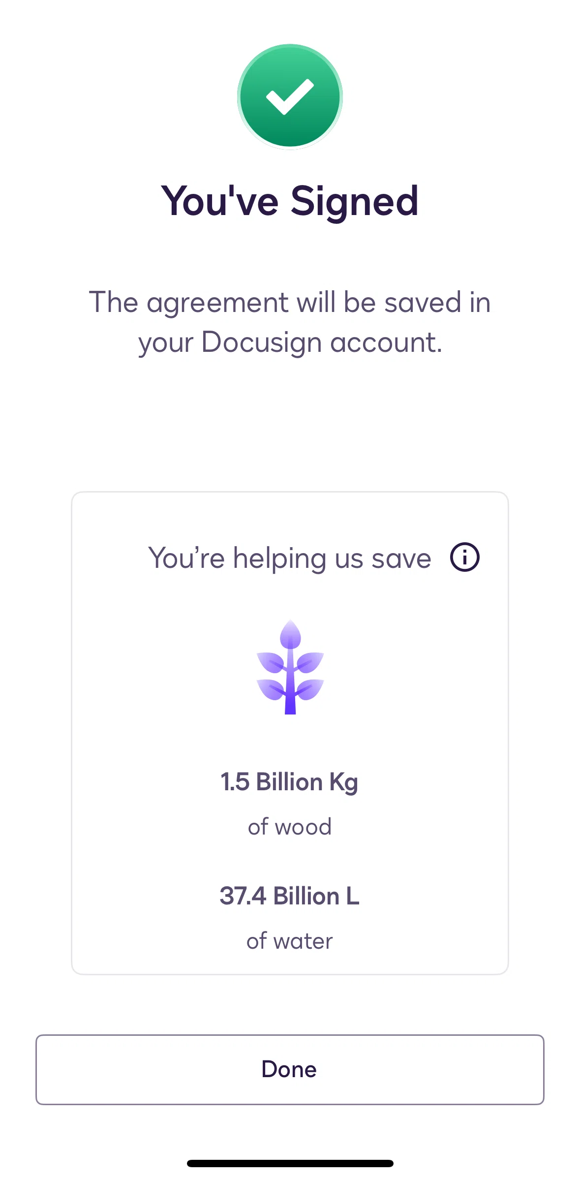 Docusign Screen screen in the Docusign for Forests flow
