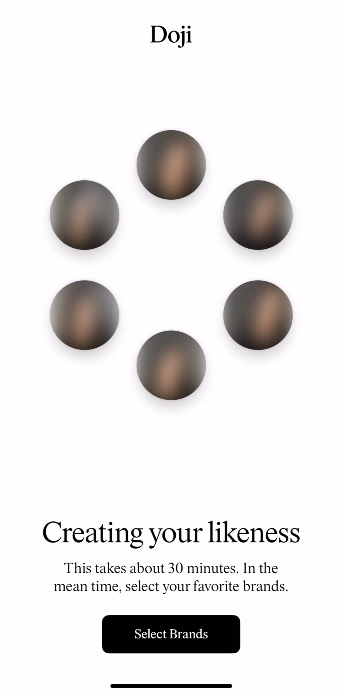 Doji Screen screen in the Selecting brands flow
