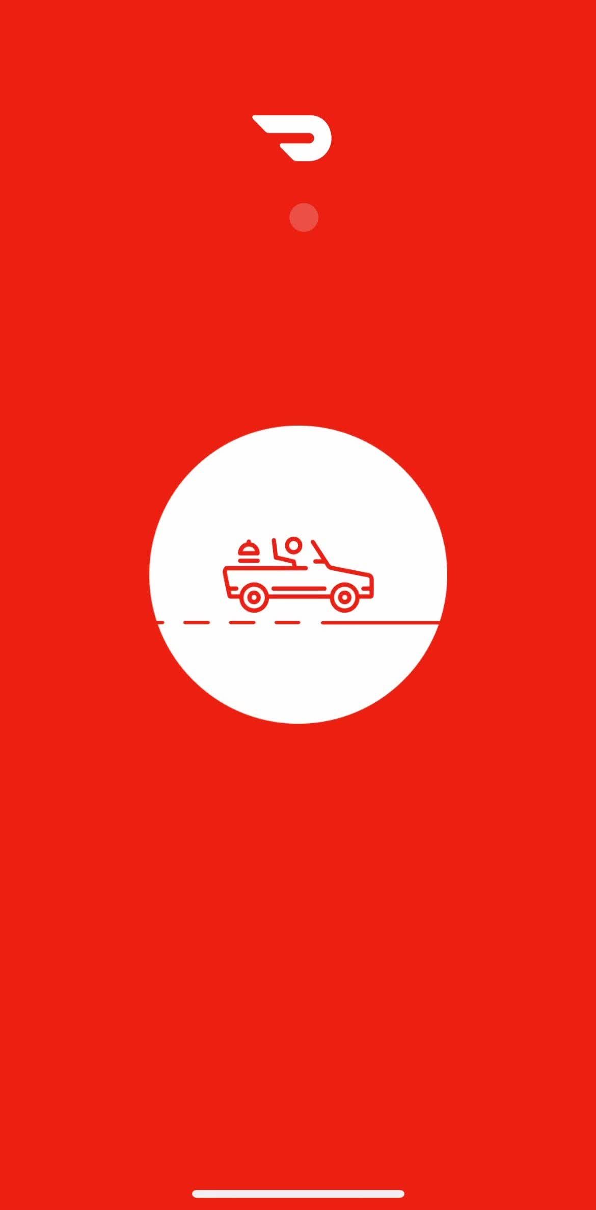 Door Dash Splash screen screen in the Driver Signup flow