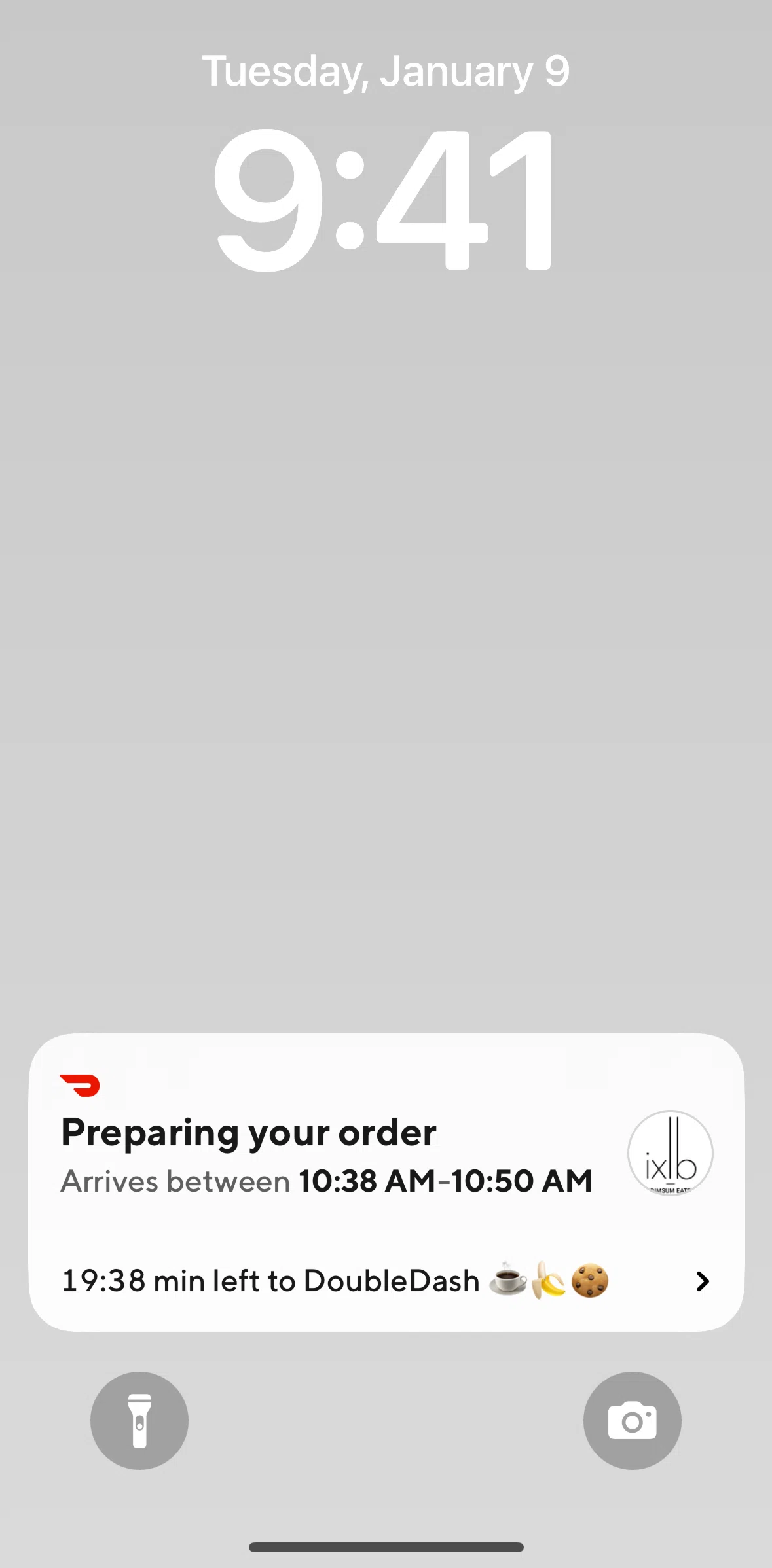 Door Dash Screen screen in the Live Activities flow