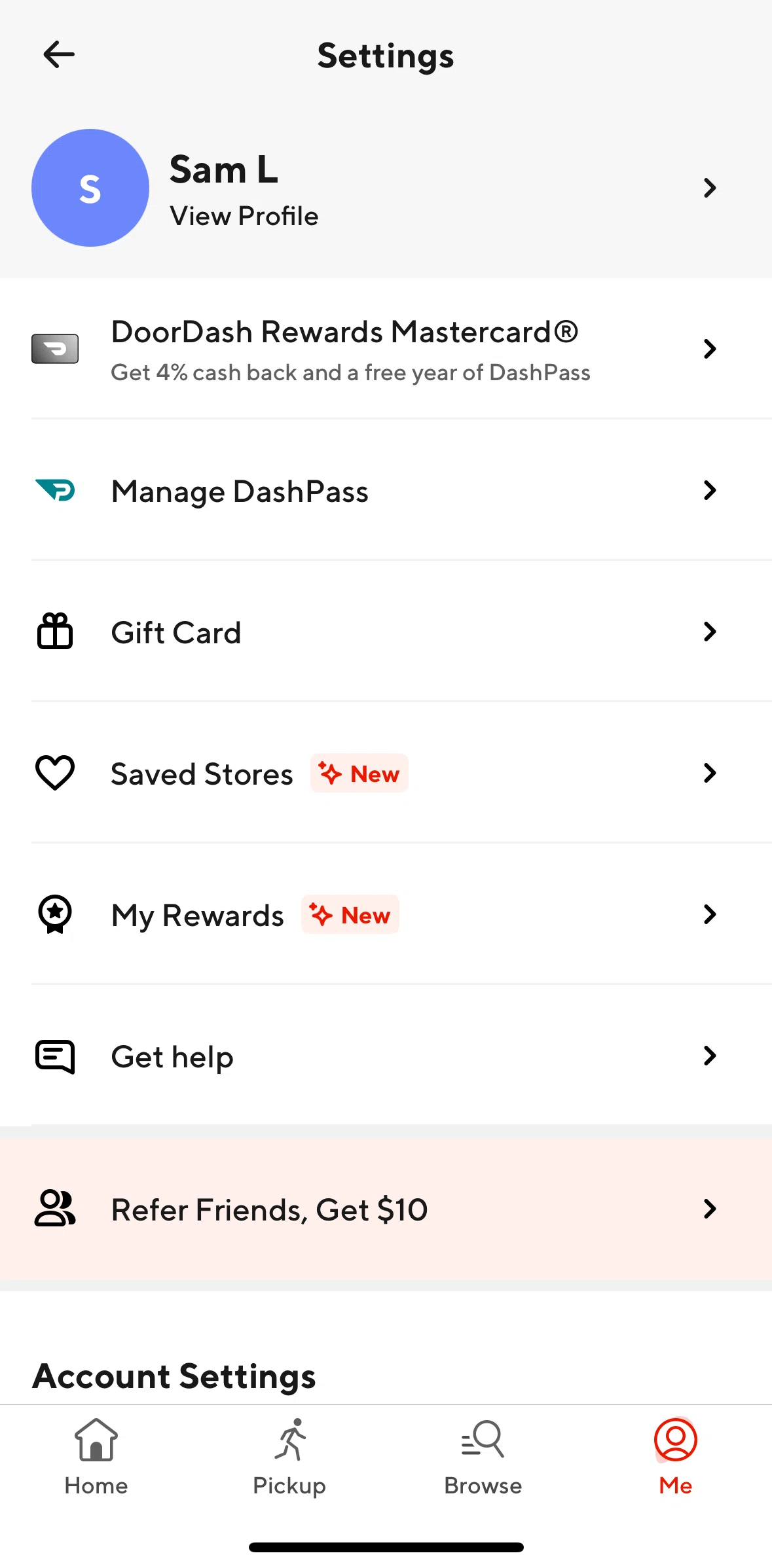Door Dash Screen screen in the Manage DashPass flow