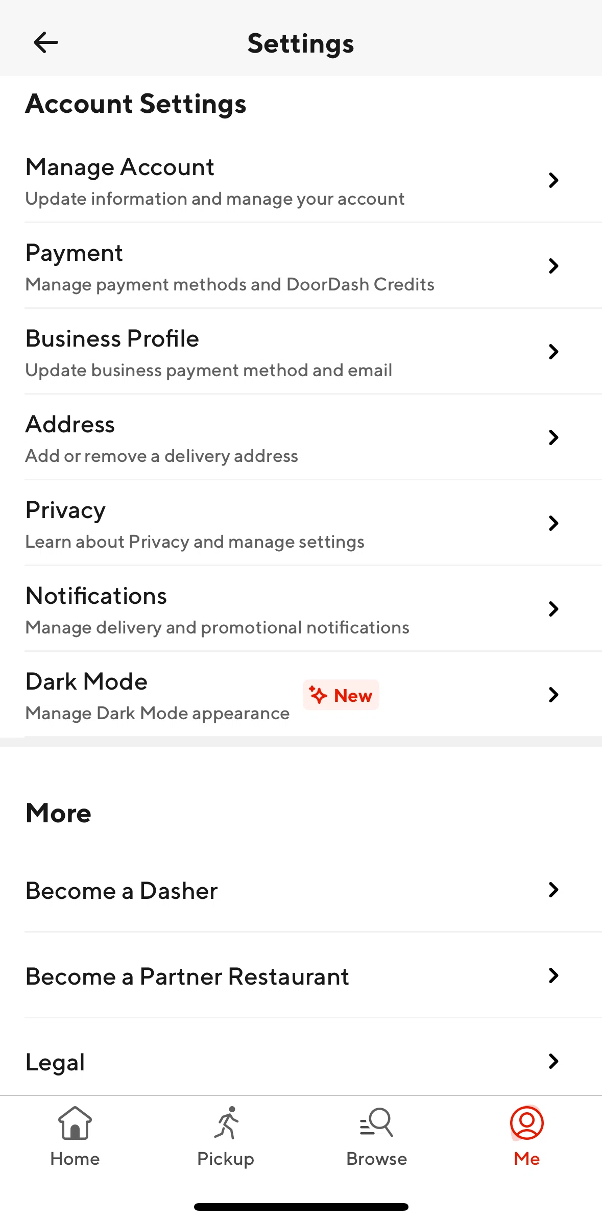 Door Dash Screen screen in the Payment flow