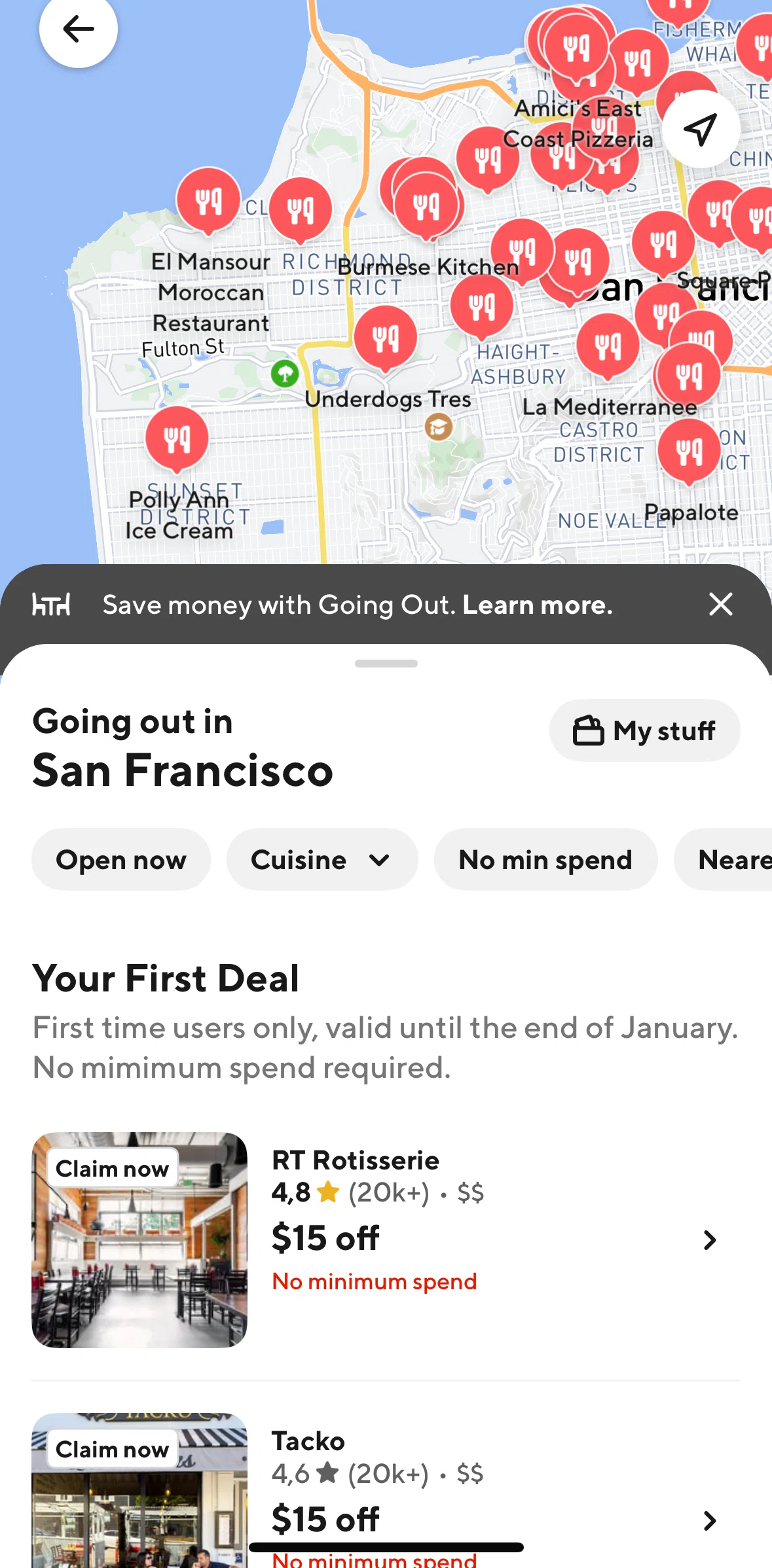 Door Dash Screen screen in the View my stuff flow