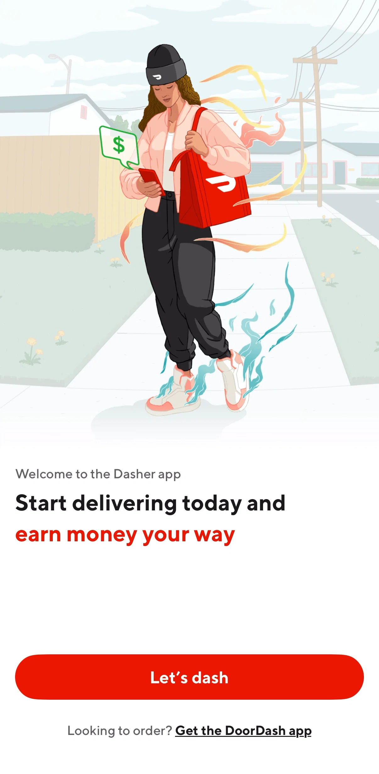 Doordash Dasher Screen screen in the Onboarding flow