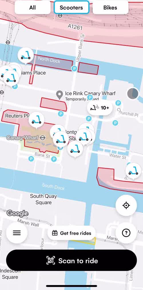 Dott Browse map screen in the Buying Something flow