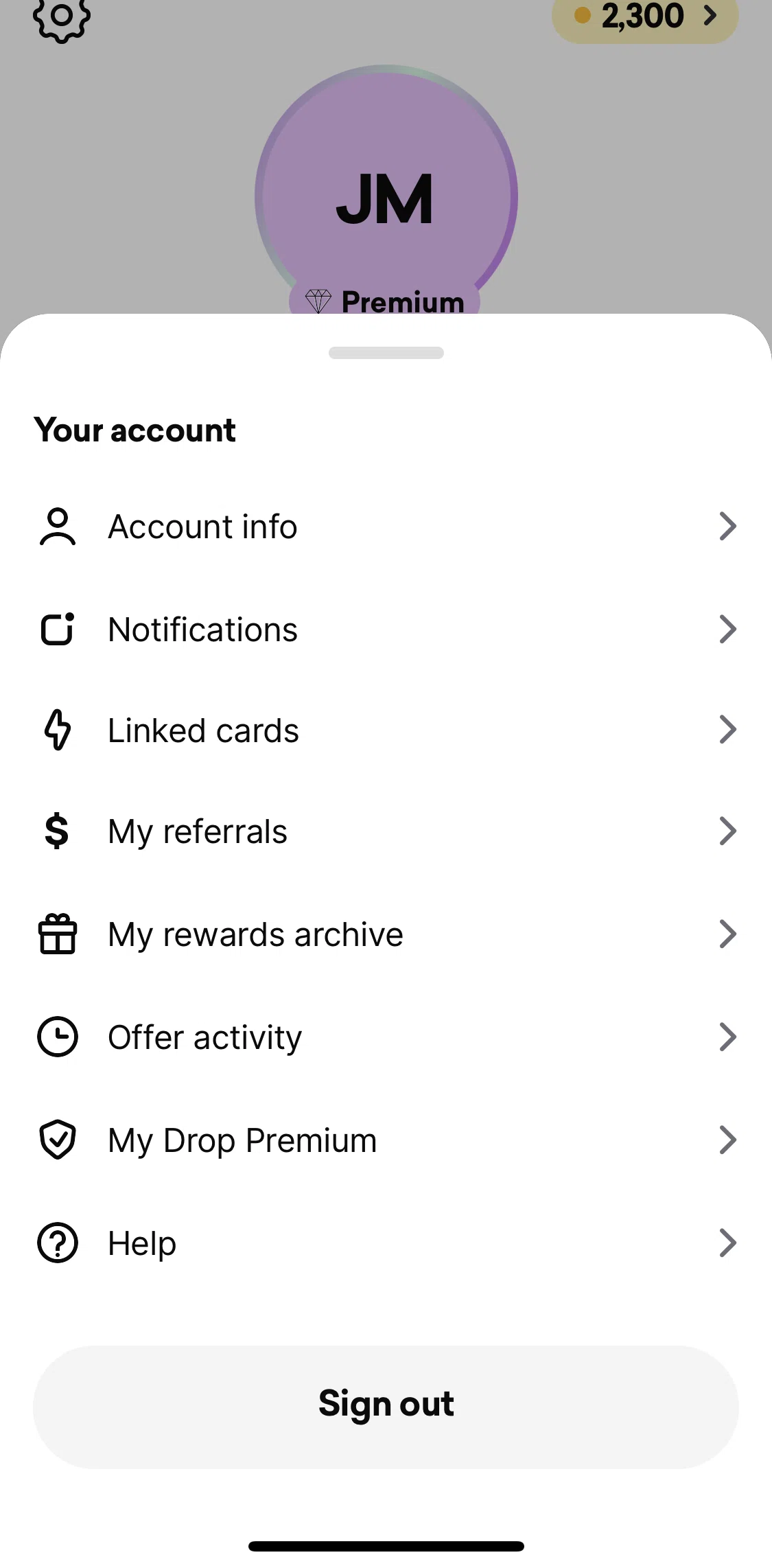 Drop Screen screen in the Notifications flow
