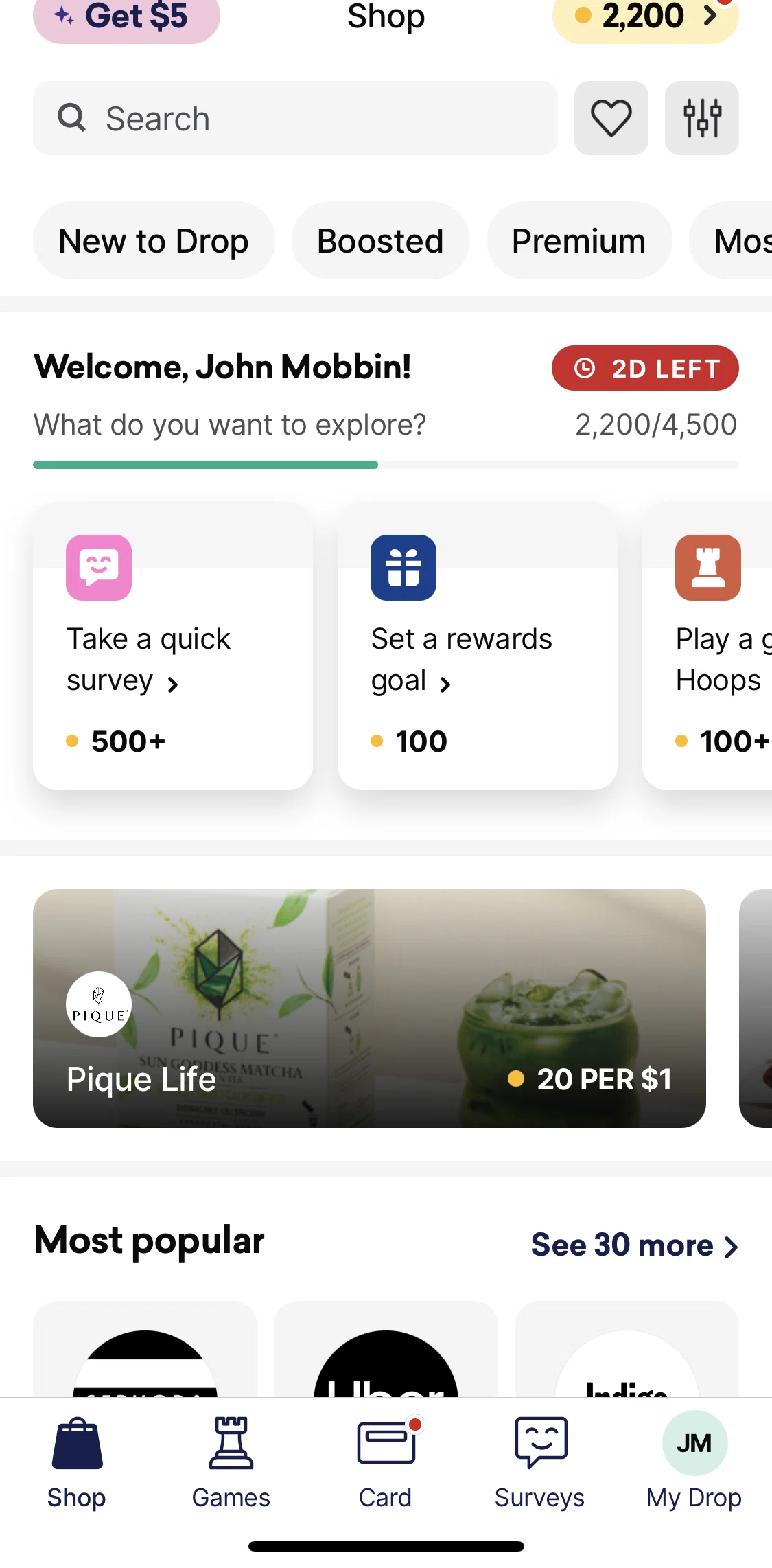 Drop Screen screen in the Refer friends flow