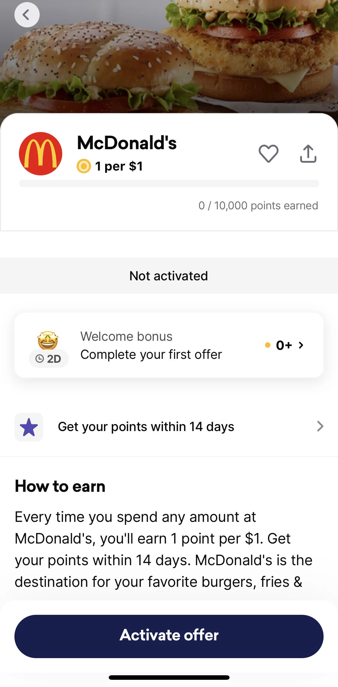 Drop Screen screen in the Saving offer to collection flow