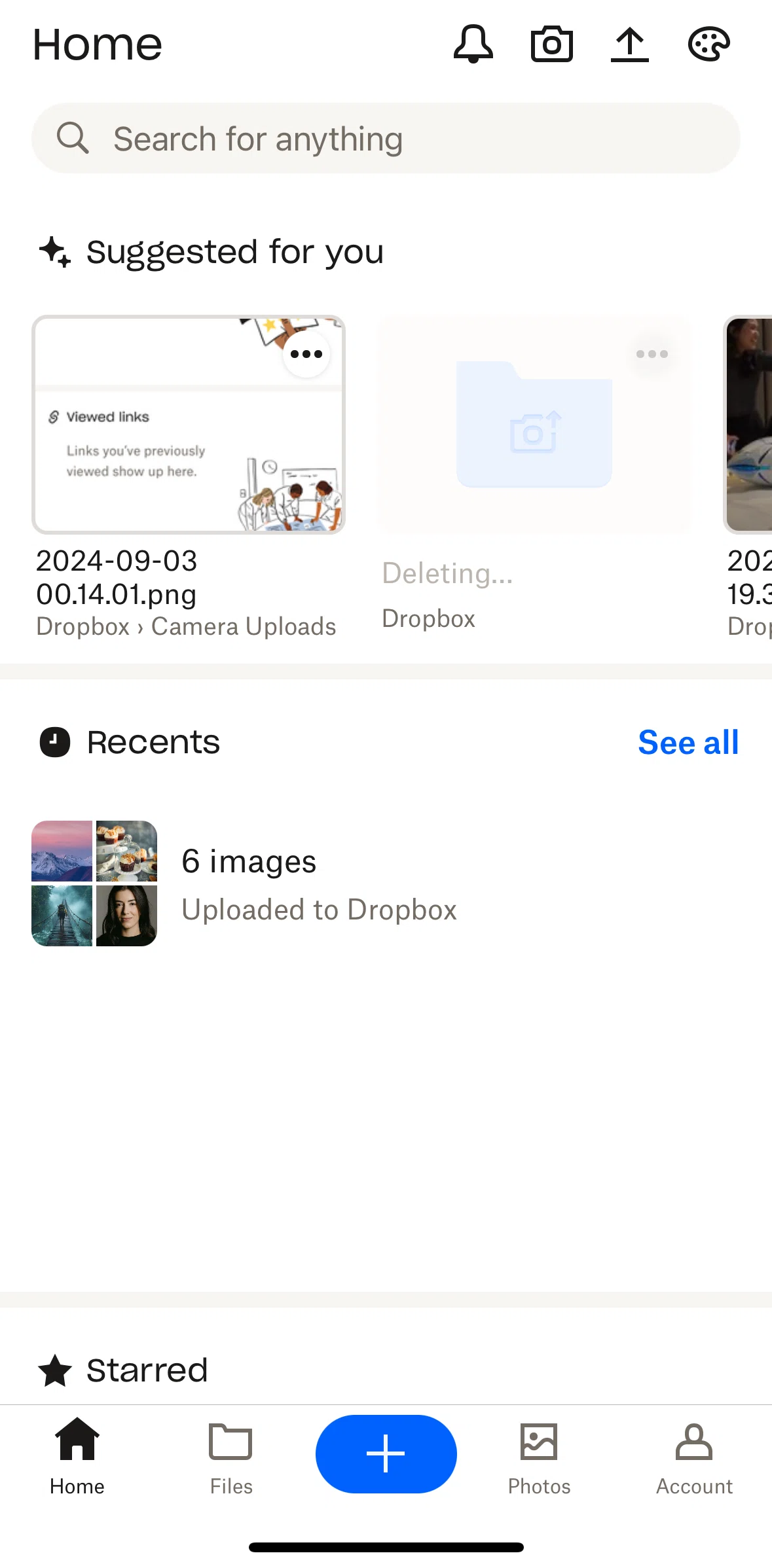 Dropbox Screen 1 screen in the Photos flow