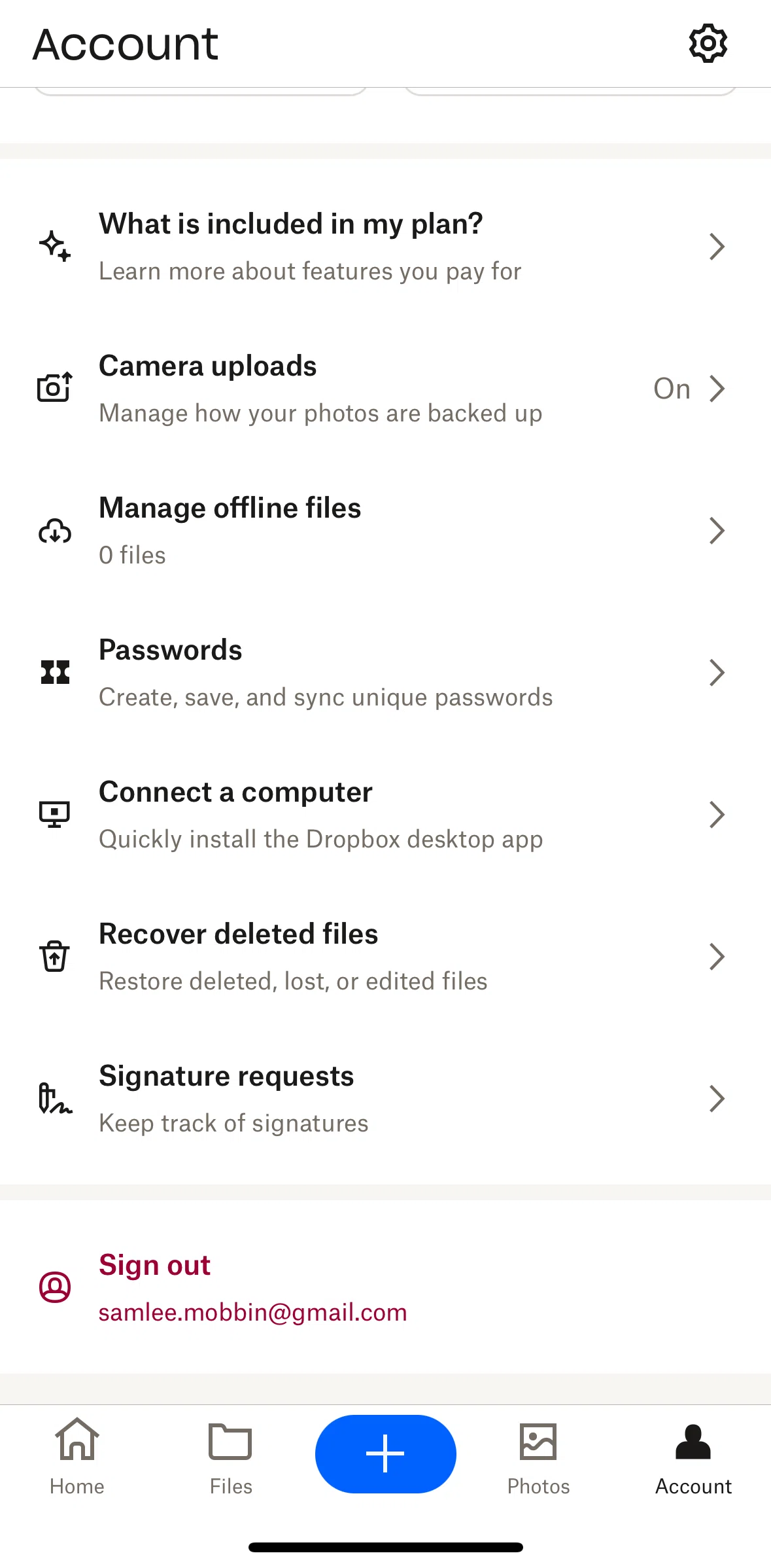 Dropbox Screen 1 screen in the Recover deleted files flow