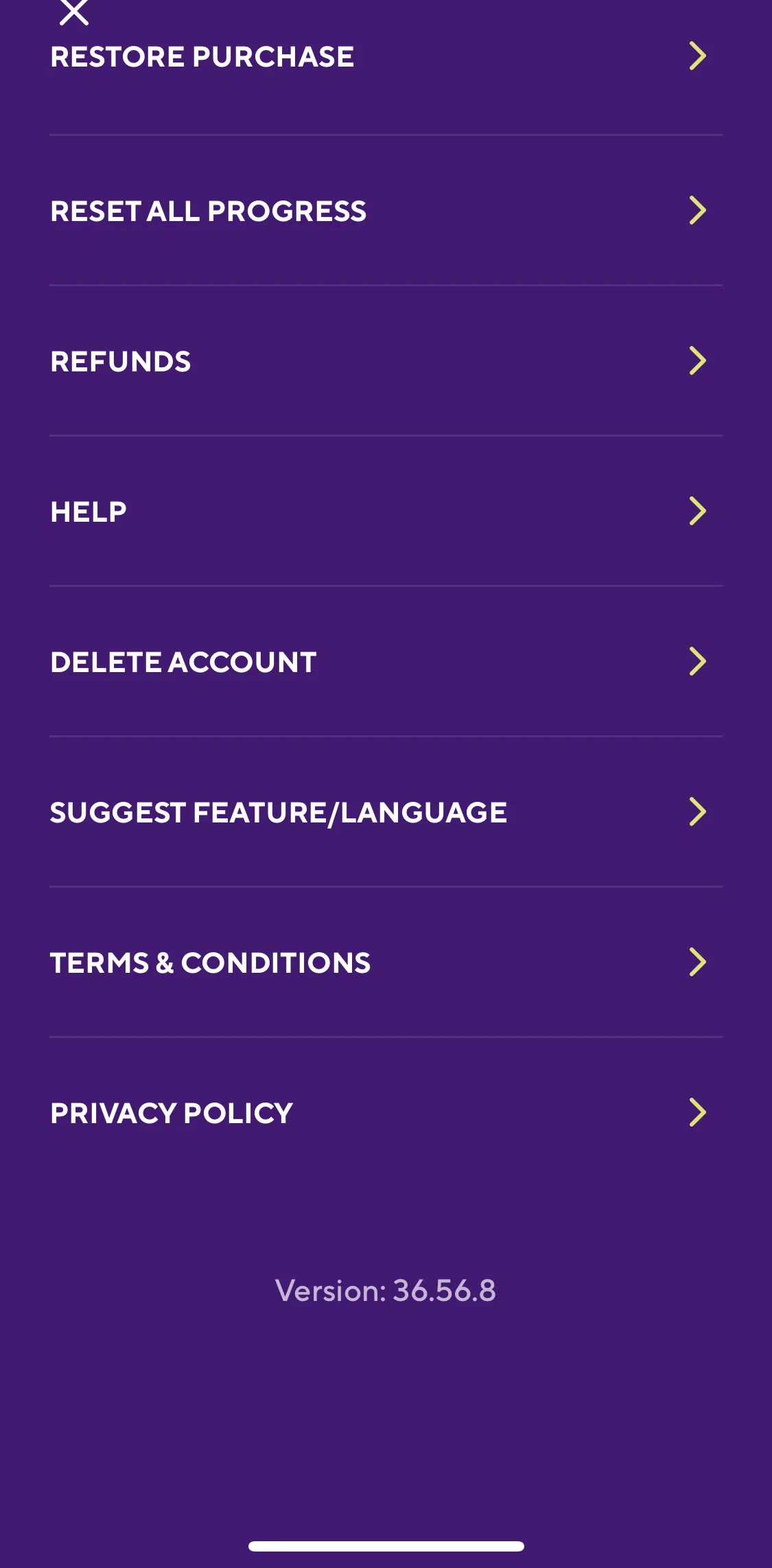 Drops Screen screen in the Privacy policy flow