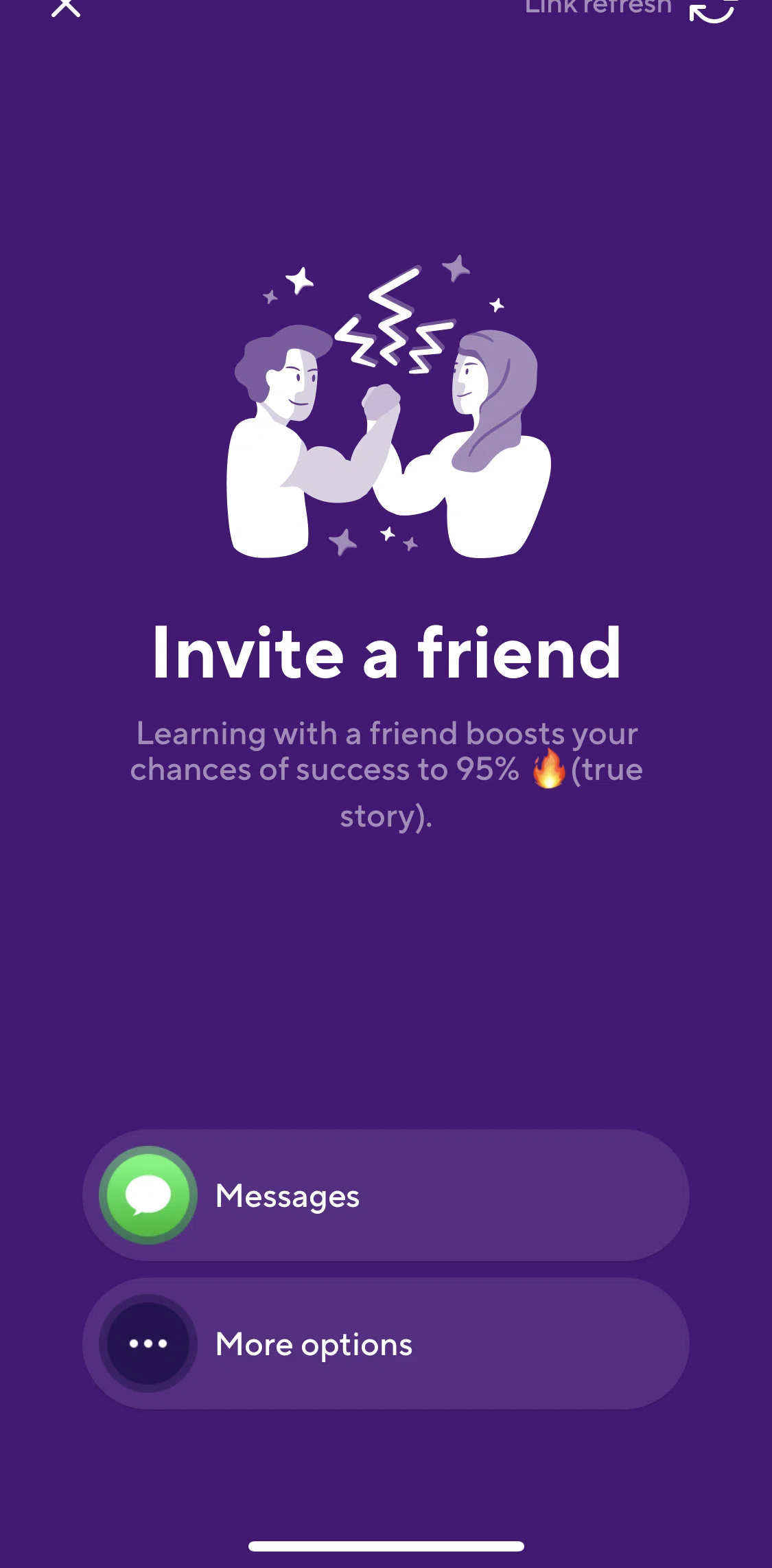 Drops Screen screen in the Refreshing invitation link flow