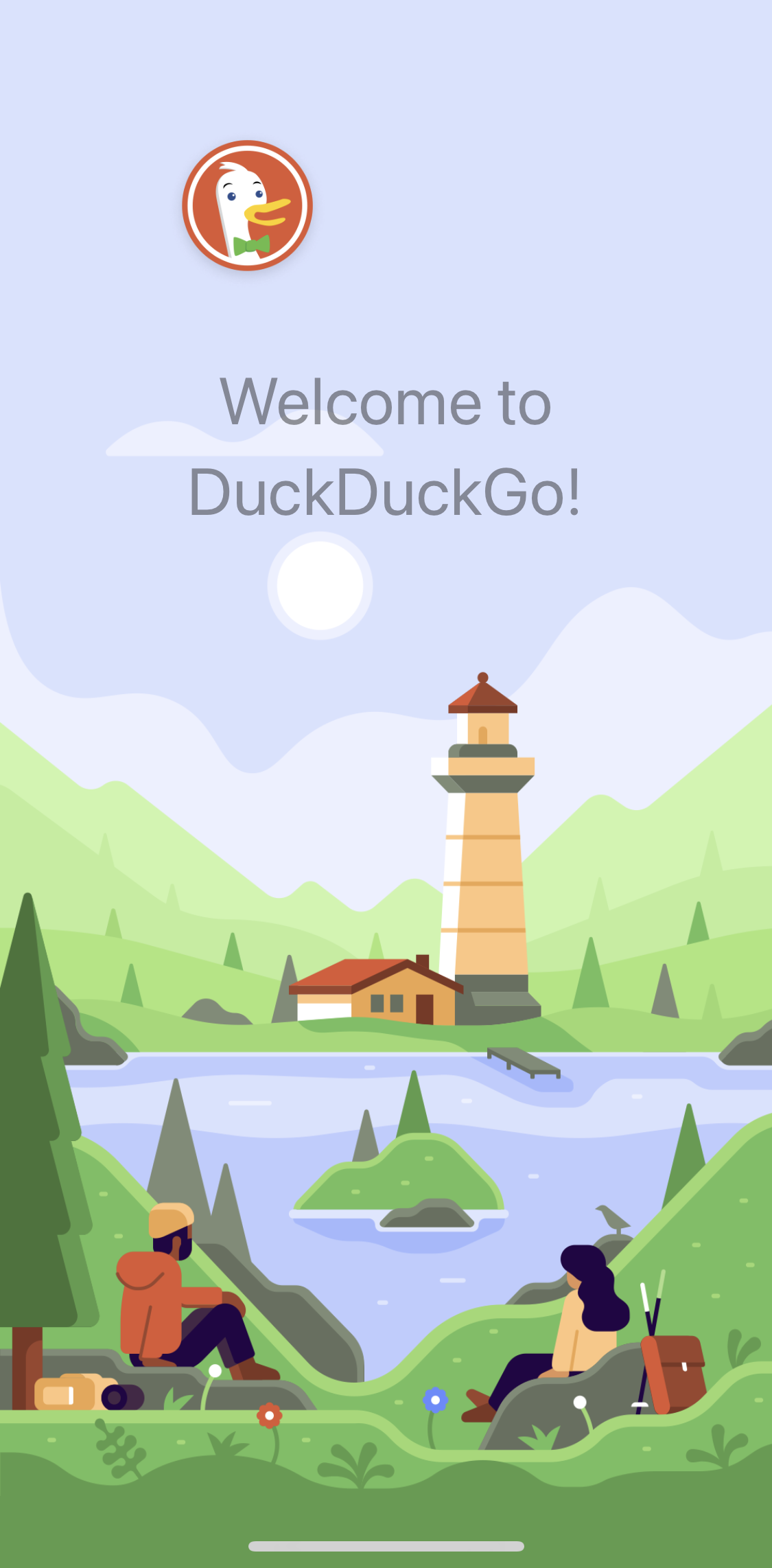 Duckduckgo Welcome screen in the General Browsing flow