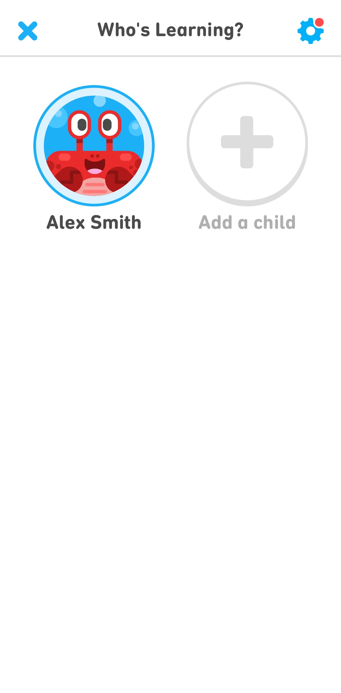 Duolingo ABC Screen screen in the Settings flow