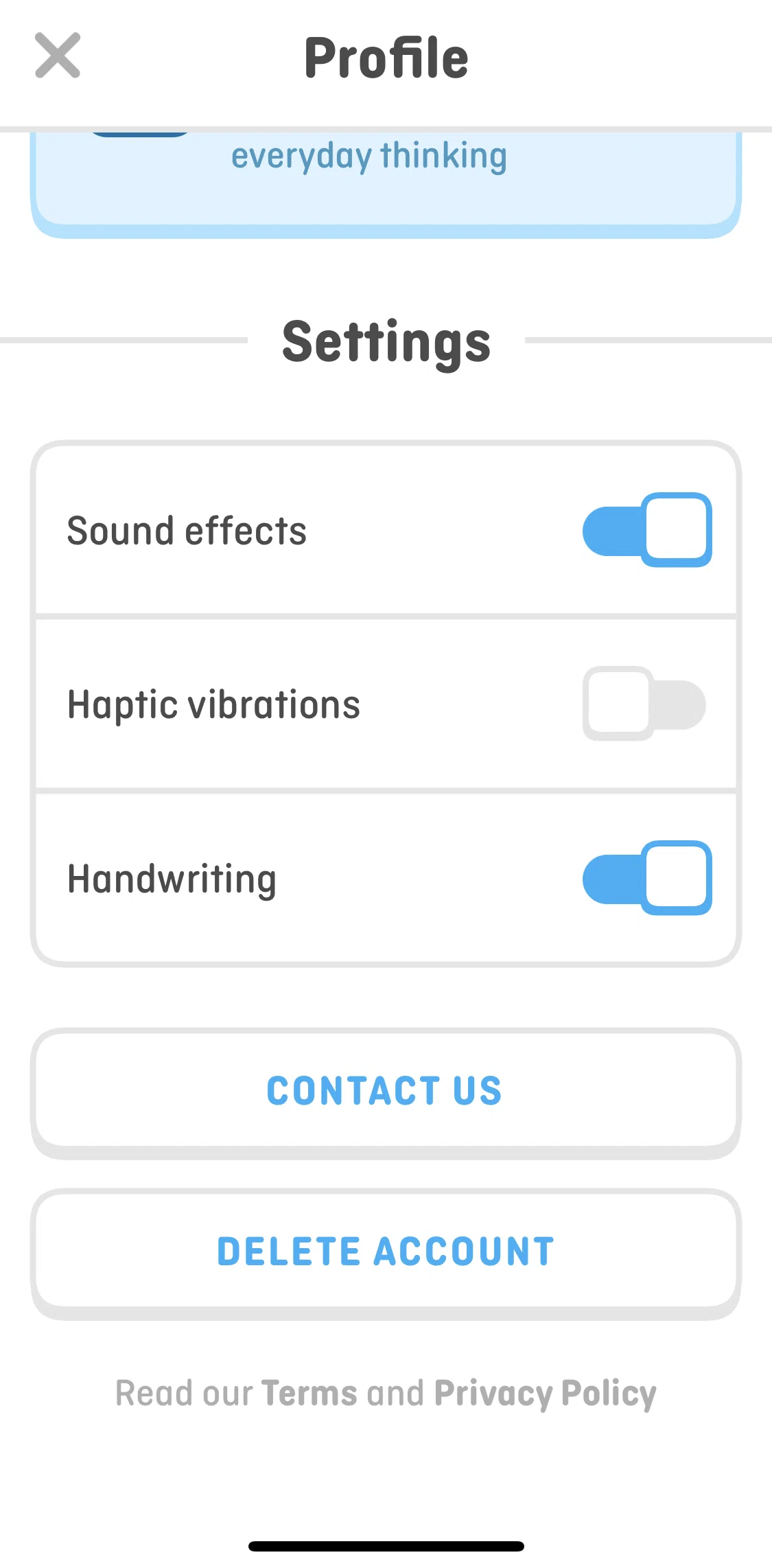Duolingo Math Screen screen in the Deleting account flow