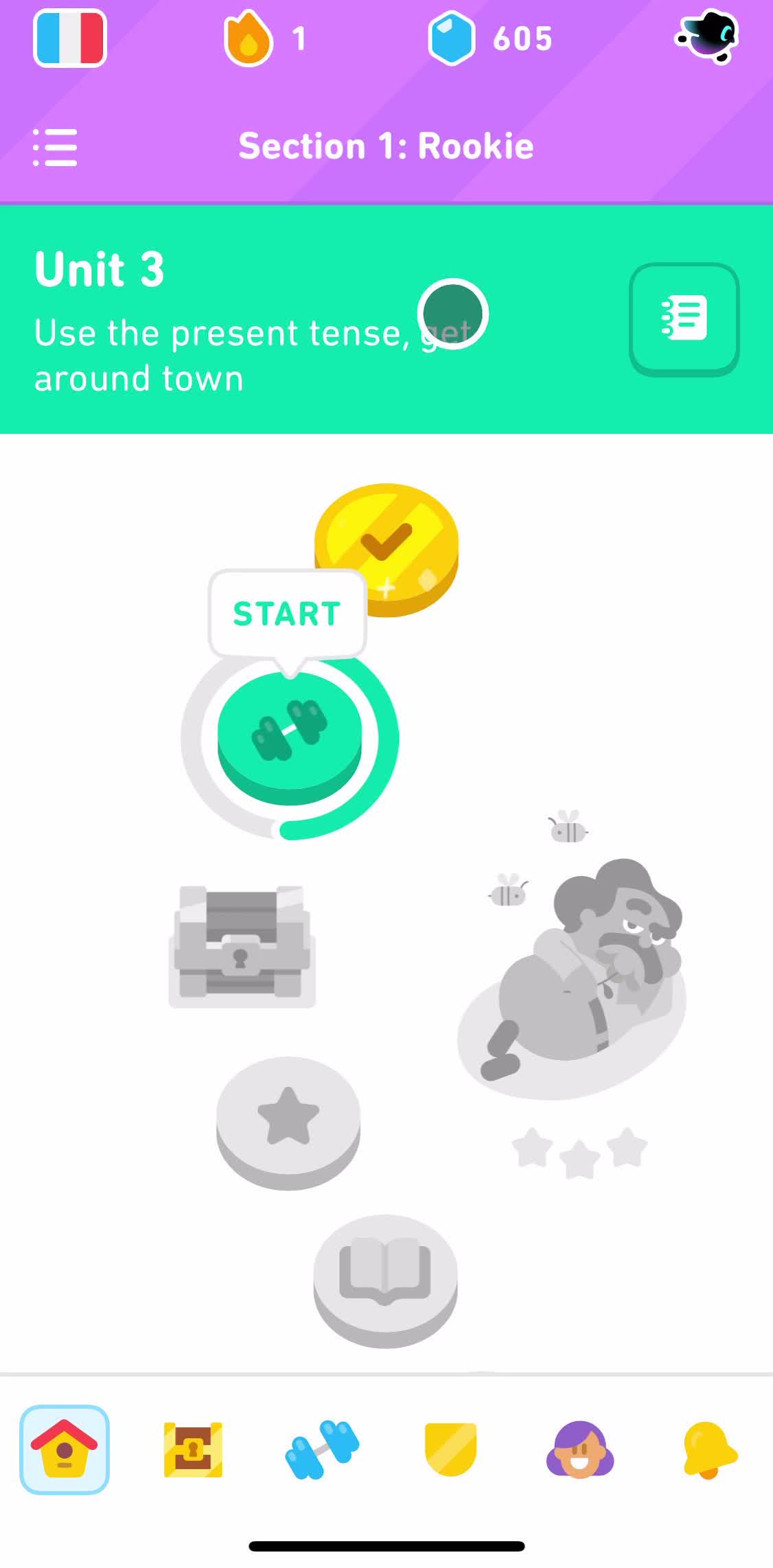 Duolingo Home screen in the Cancelling Your Subscription flow