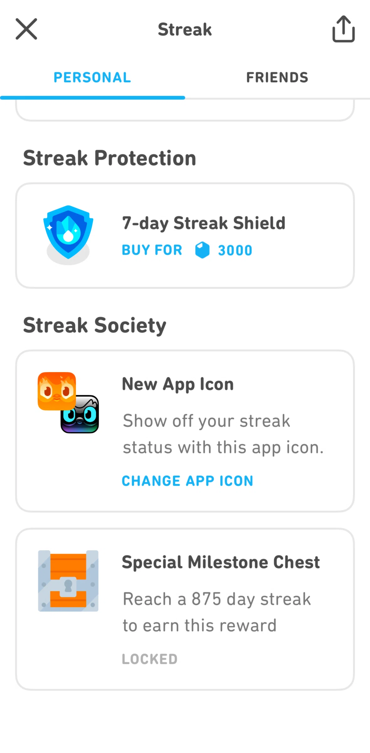 Duolingo Screen screen in the Changing app icon flow
