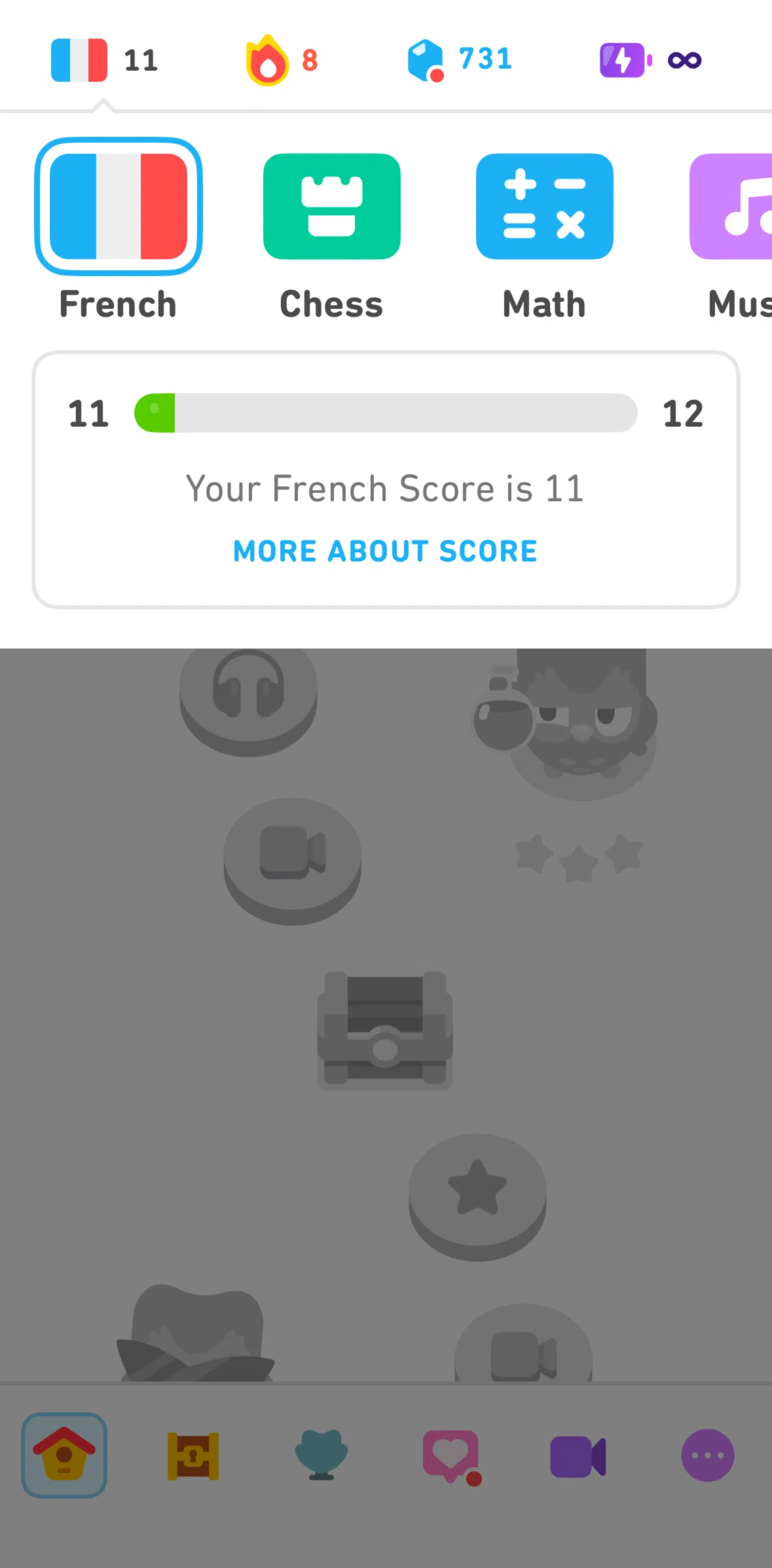 Duolingo Screen screen in the Chess flow