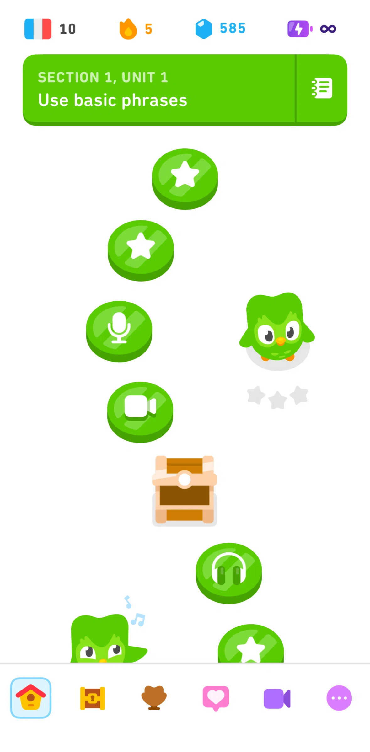 Duolingo Screen screen in the Completing a legendary level flow